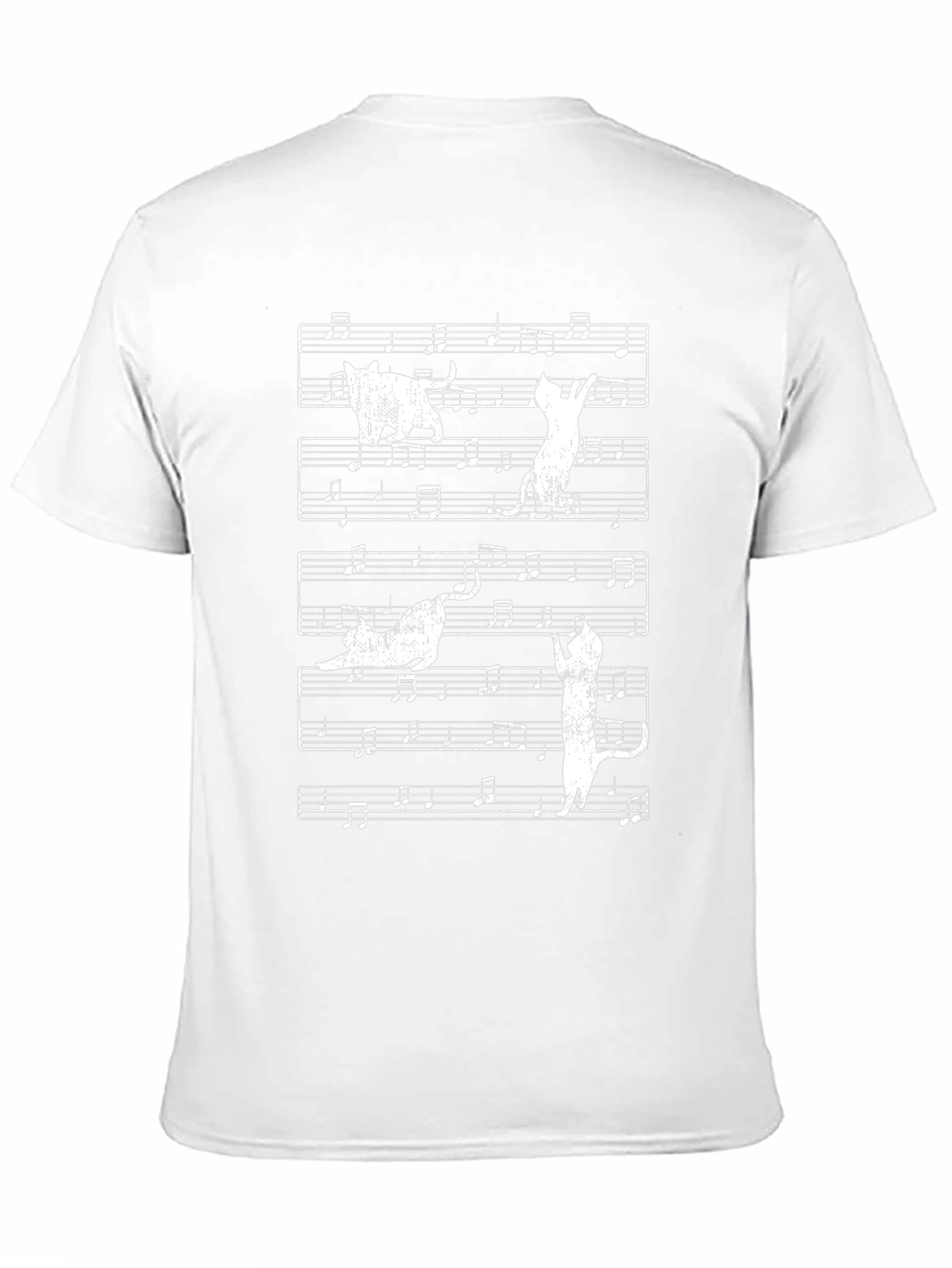 Cat Music Notes Graphic Tee