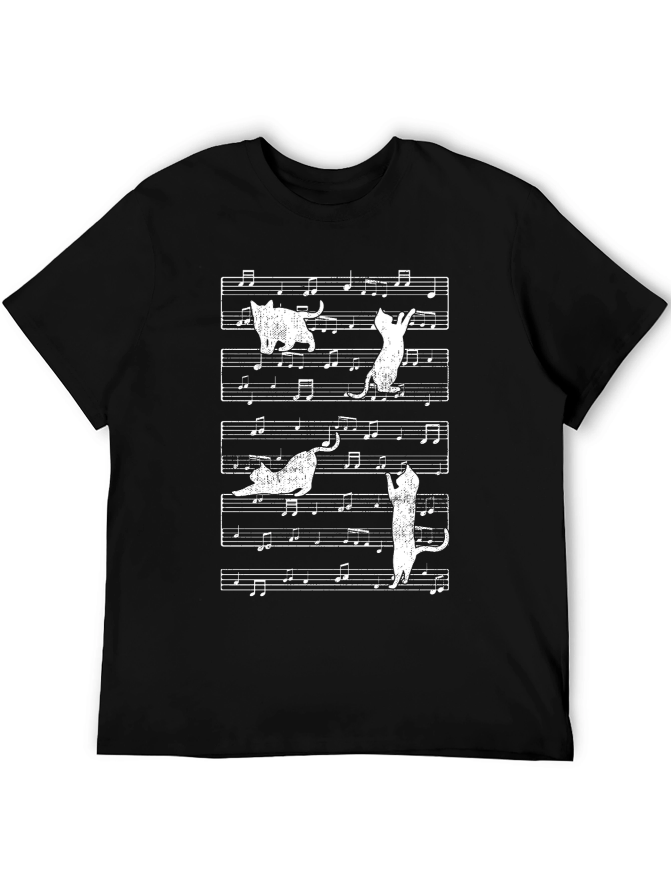 Cat Music Notes Graphic Tee