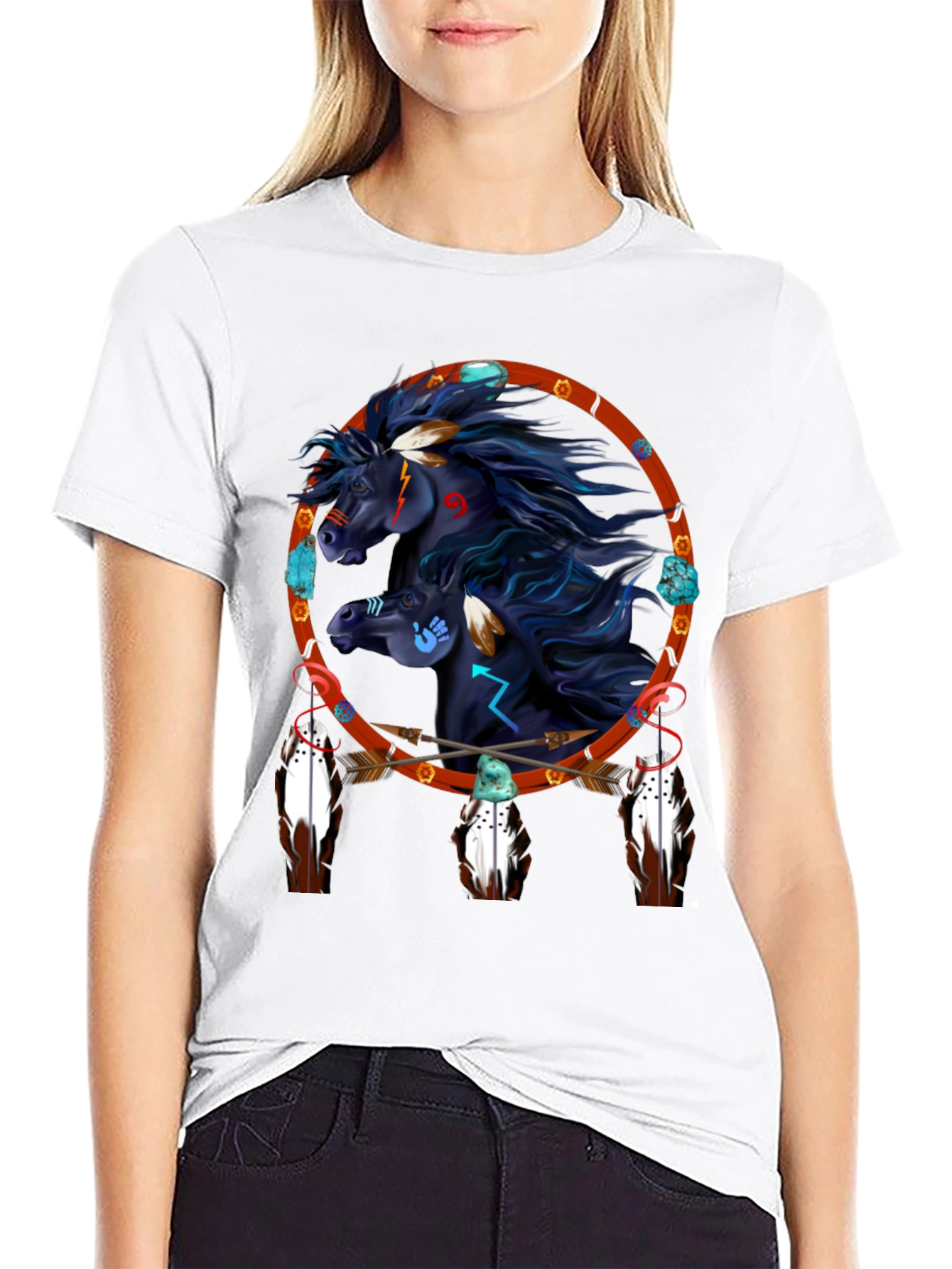 Native American Horse Dreamcatcher Graphic Tee