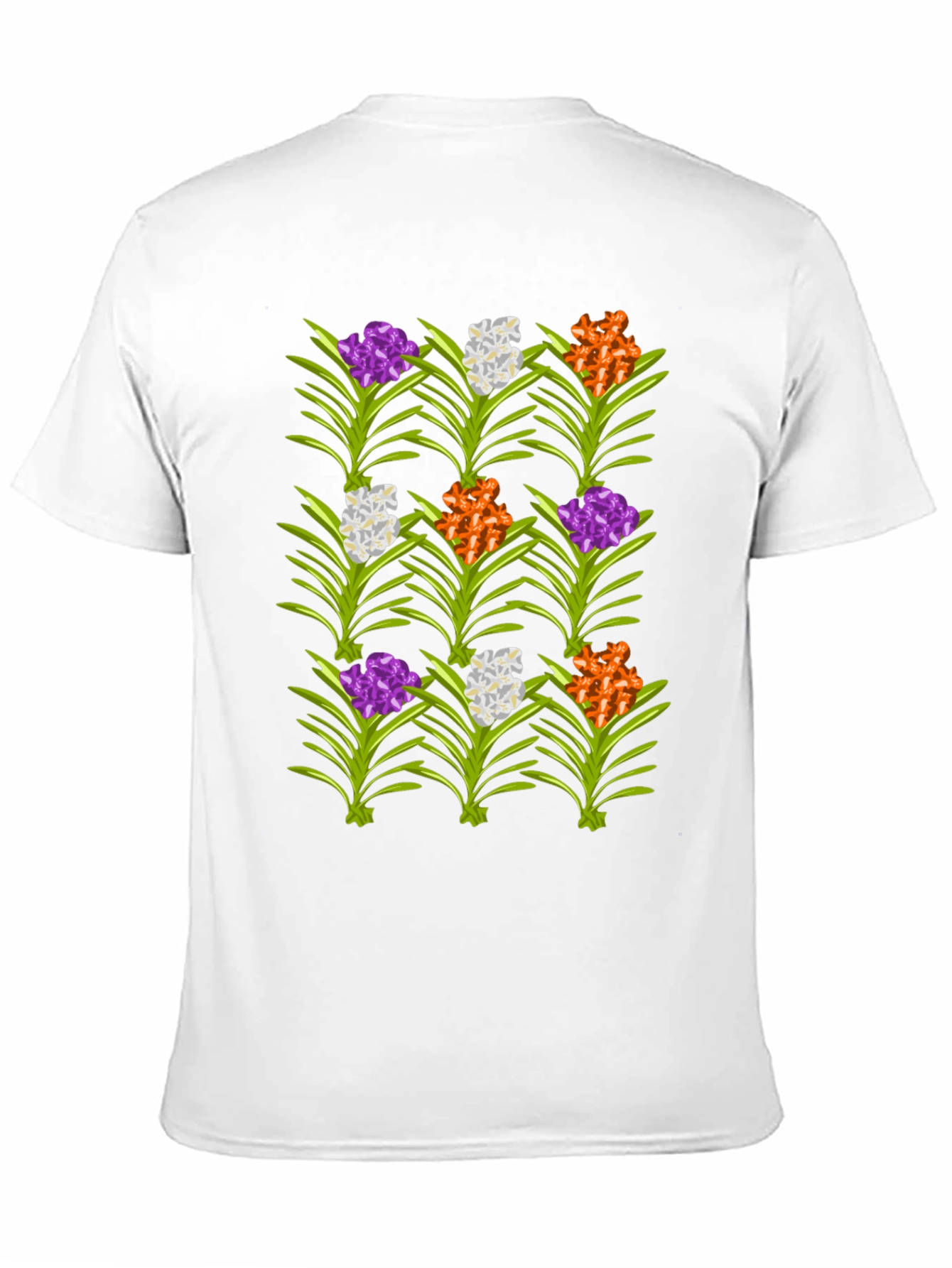 Floral Pattern Mens Black T-Shirt