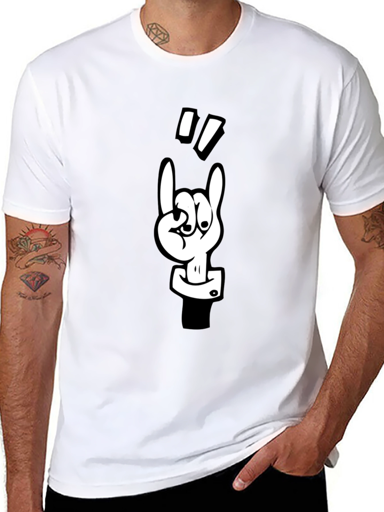 Rock On T-Shirt - Black Cotton Tee