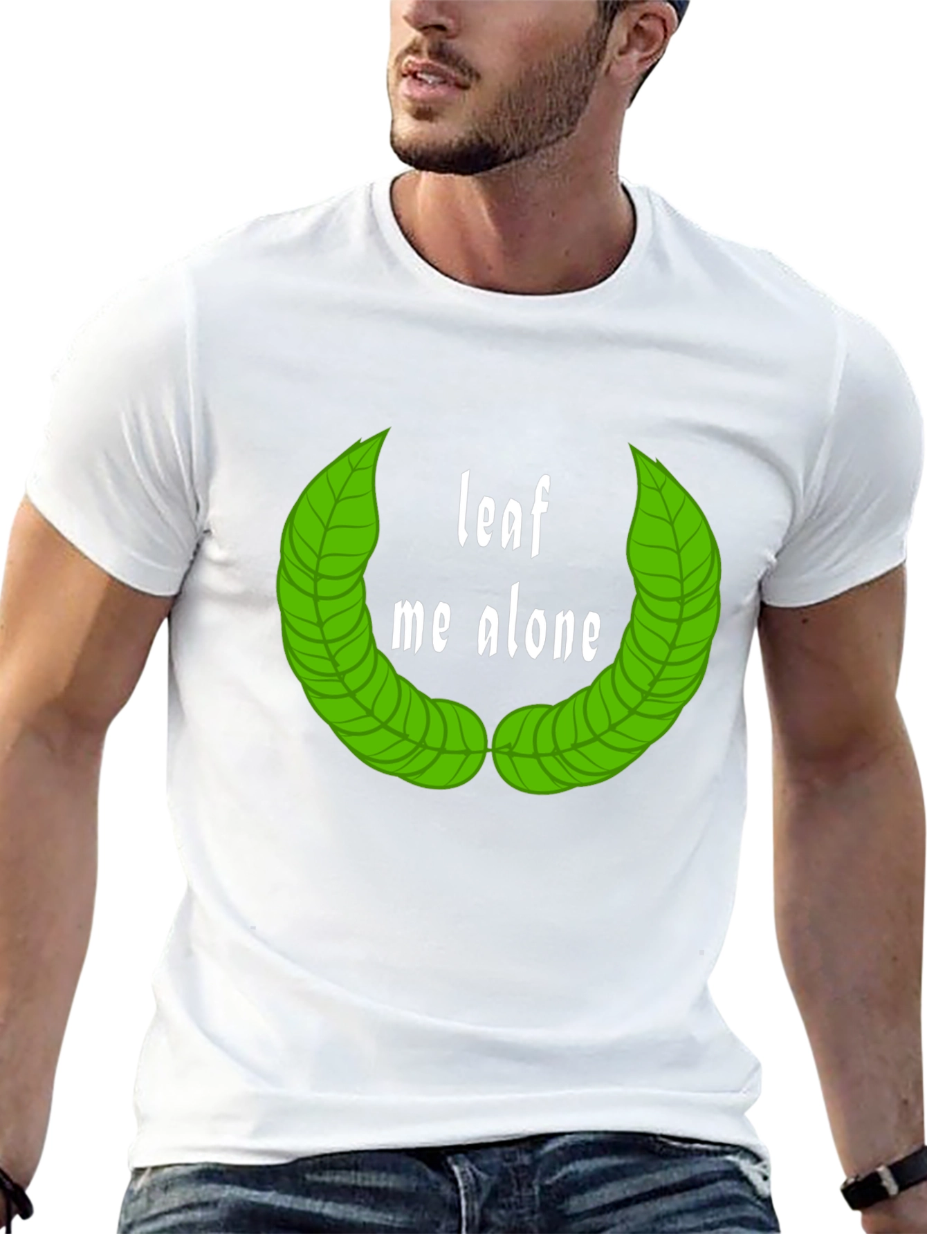 Leaf Me Alone Graphic T-Shirt - Black Cotton Tee