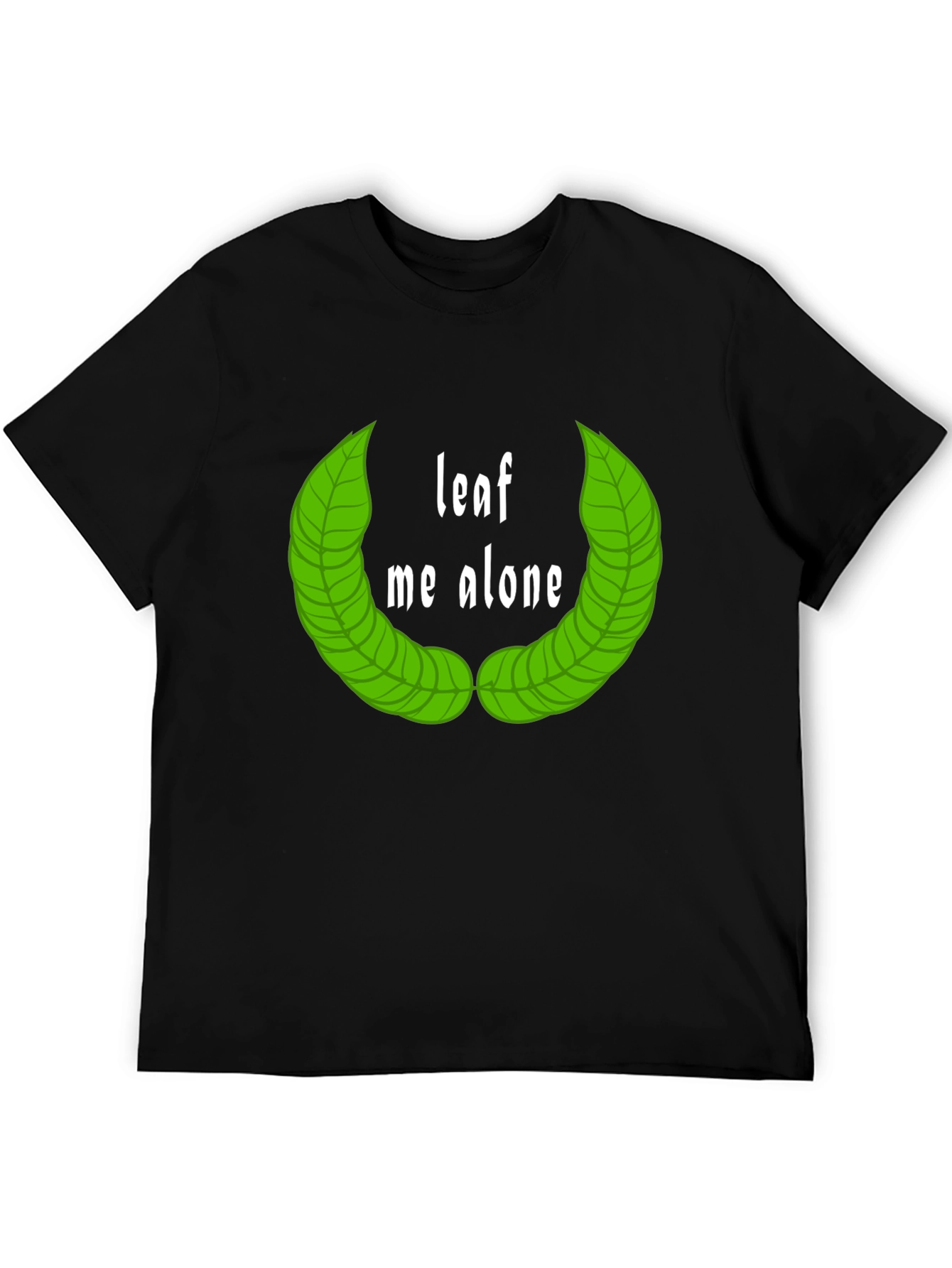 Leaf Me Alone Graphic T-Shirt - Black Cotton Tee