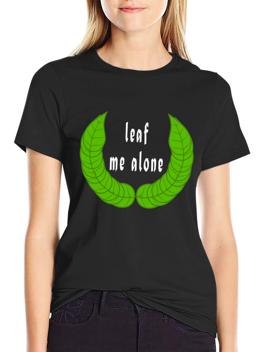 Leaf Me Alone Graphic T-Shirt - Black Cotton Tee