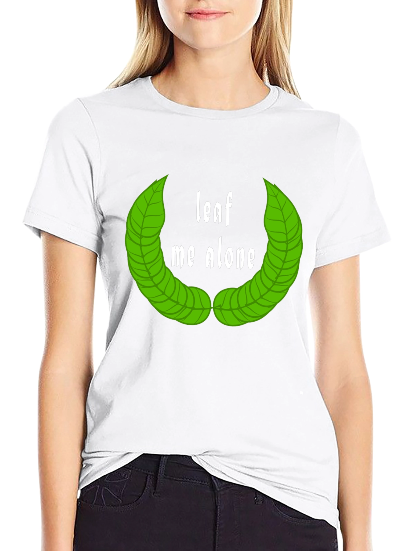 Leaf Me Alone Graphic T-Shirt - Black Cotton Tee