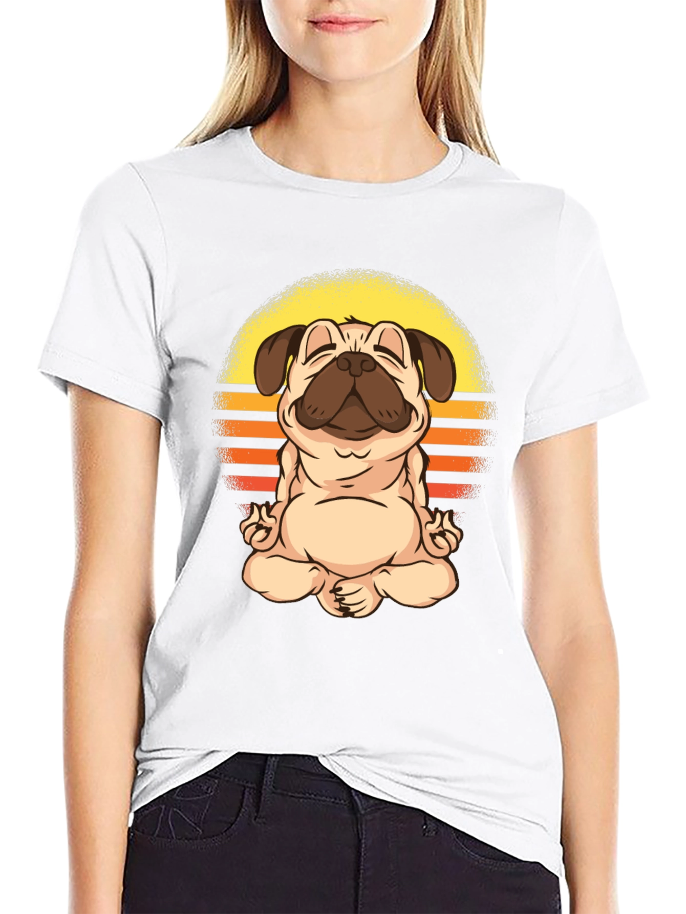 Zen Pug T-Shirt - Meditating Dog Tee