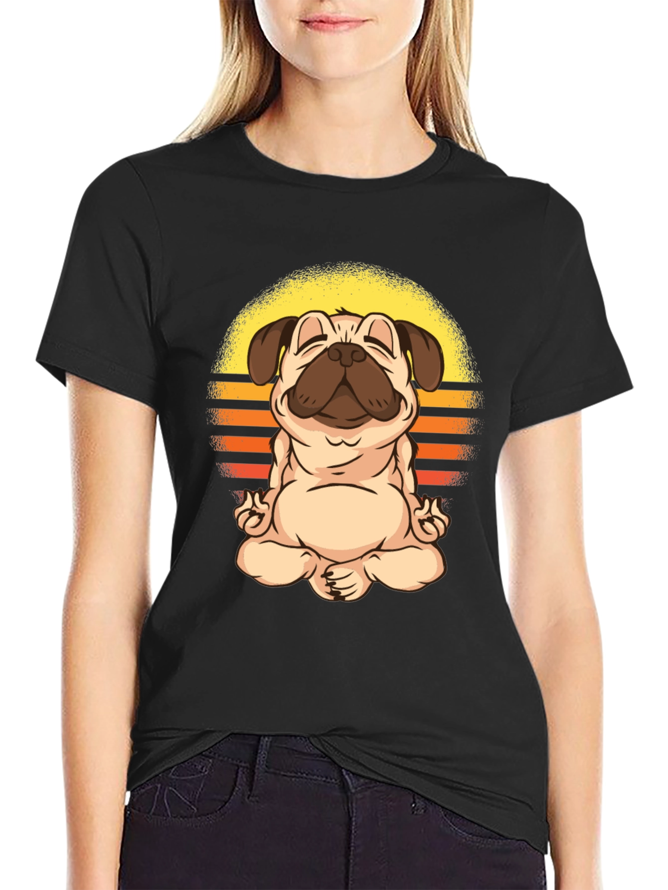 Zen Pug T-Shirt - Meditating Dog Tee