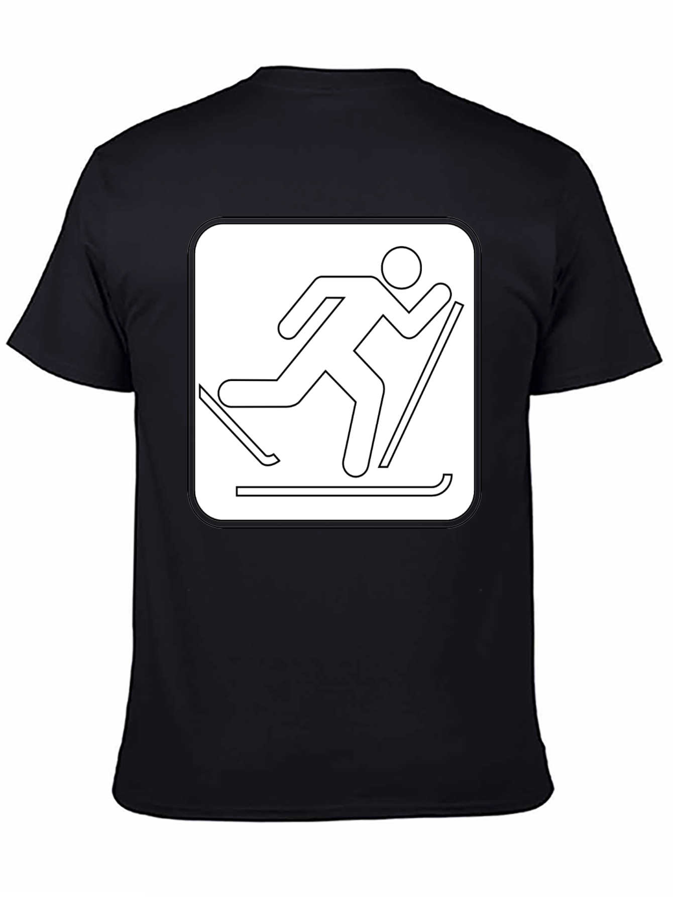 Skiing Icon Black T-Shirt - Unisex Style