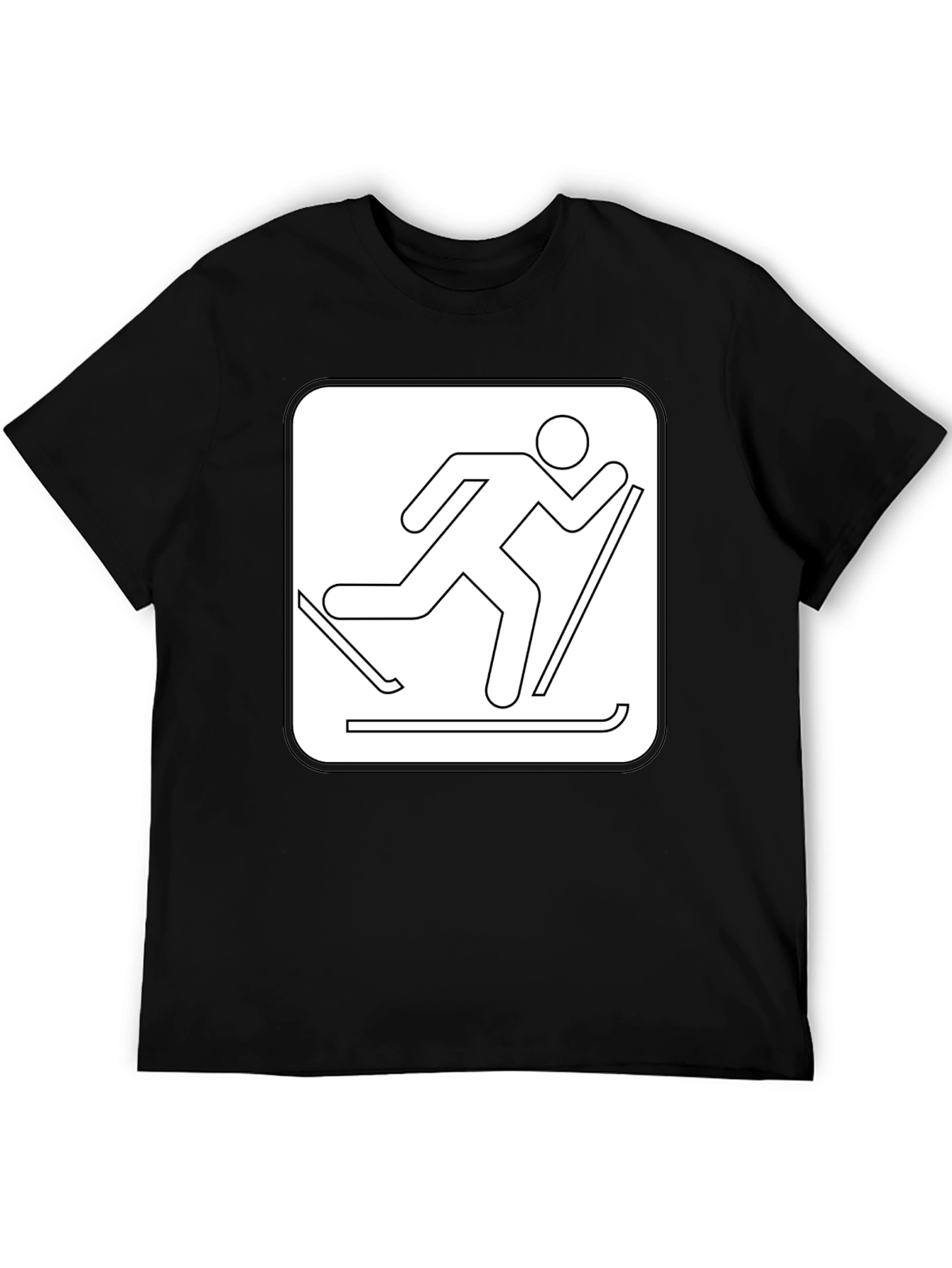 Skiing Icon Black T-Shirt - Unisex Style
