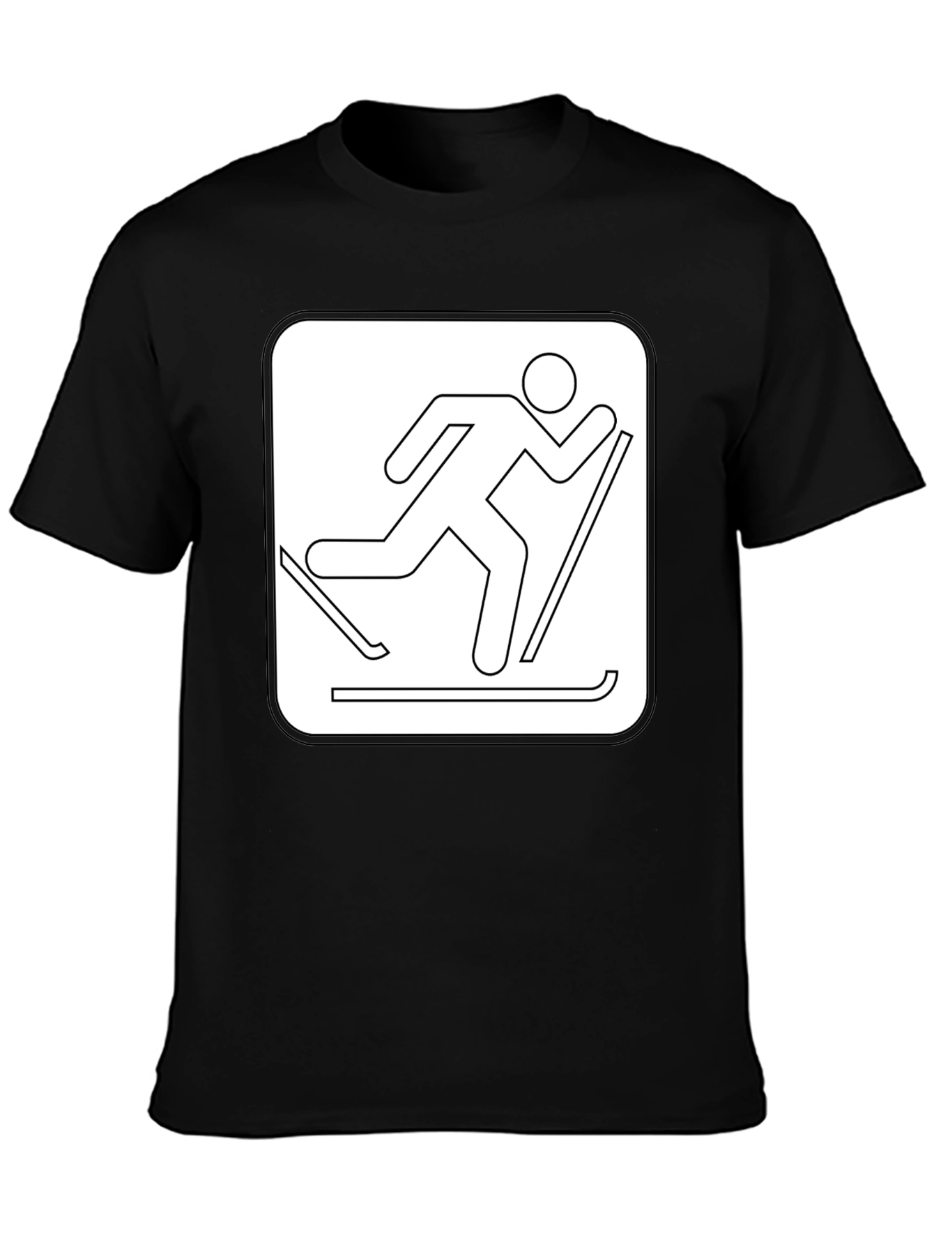Skiing Icon Black T-Shirt - Unisex Style