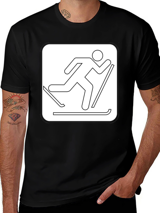 Skiing Icon Black T-Shirt - Unisex Style