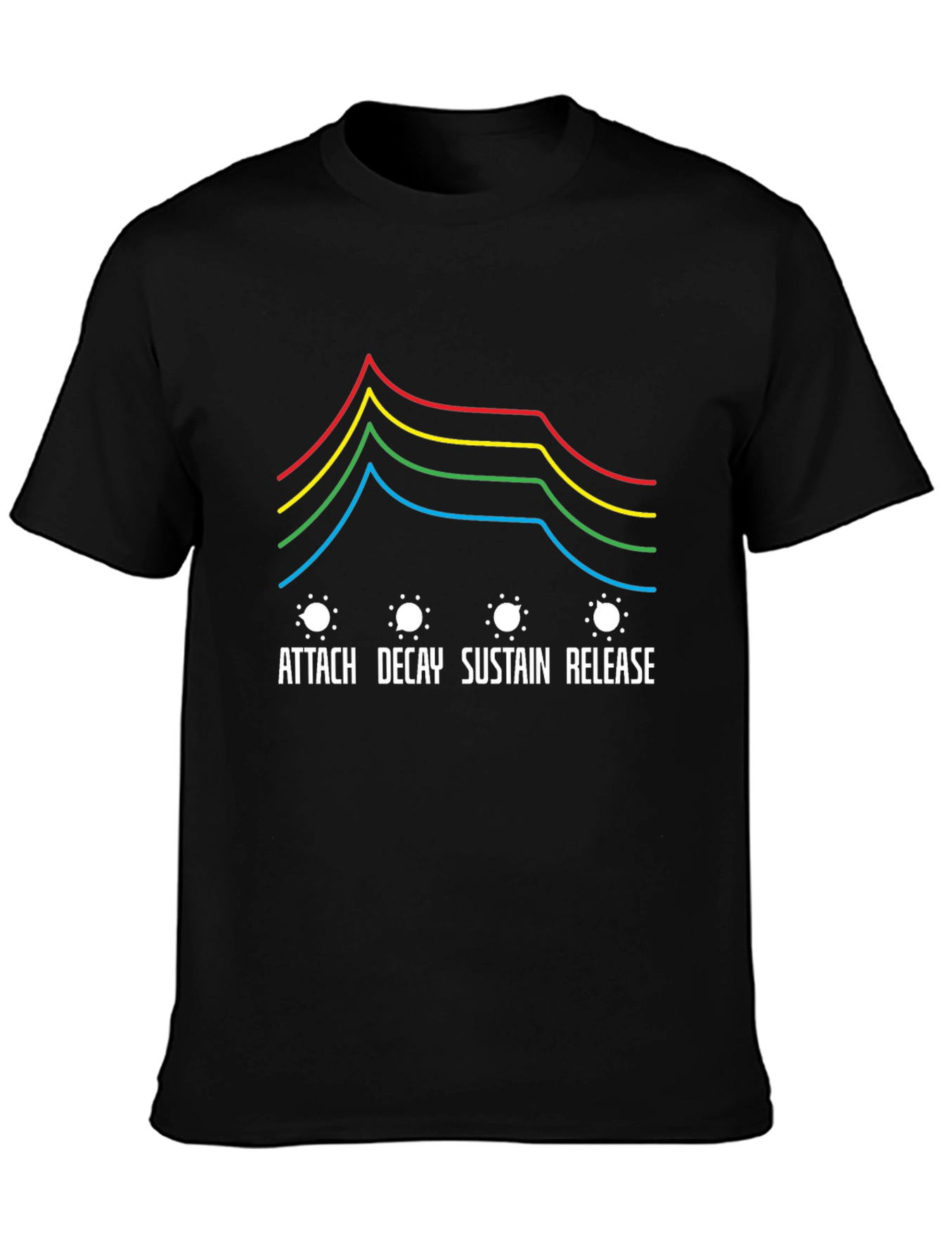 Synth ADSR Envelope Black T-Shirt