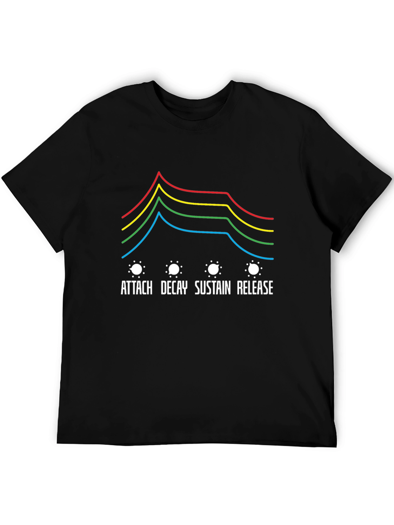 Synth ADSR Envelope Black T-Shirt