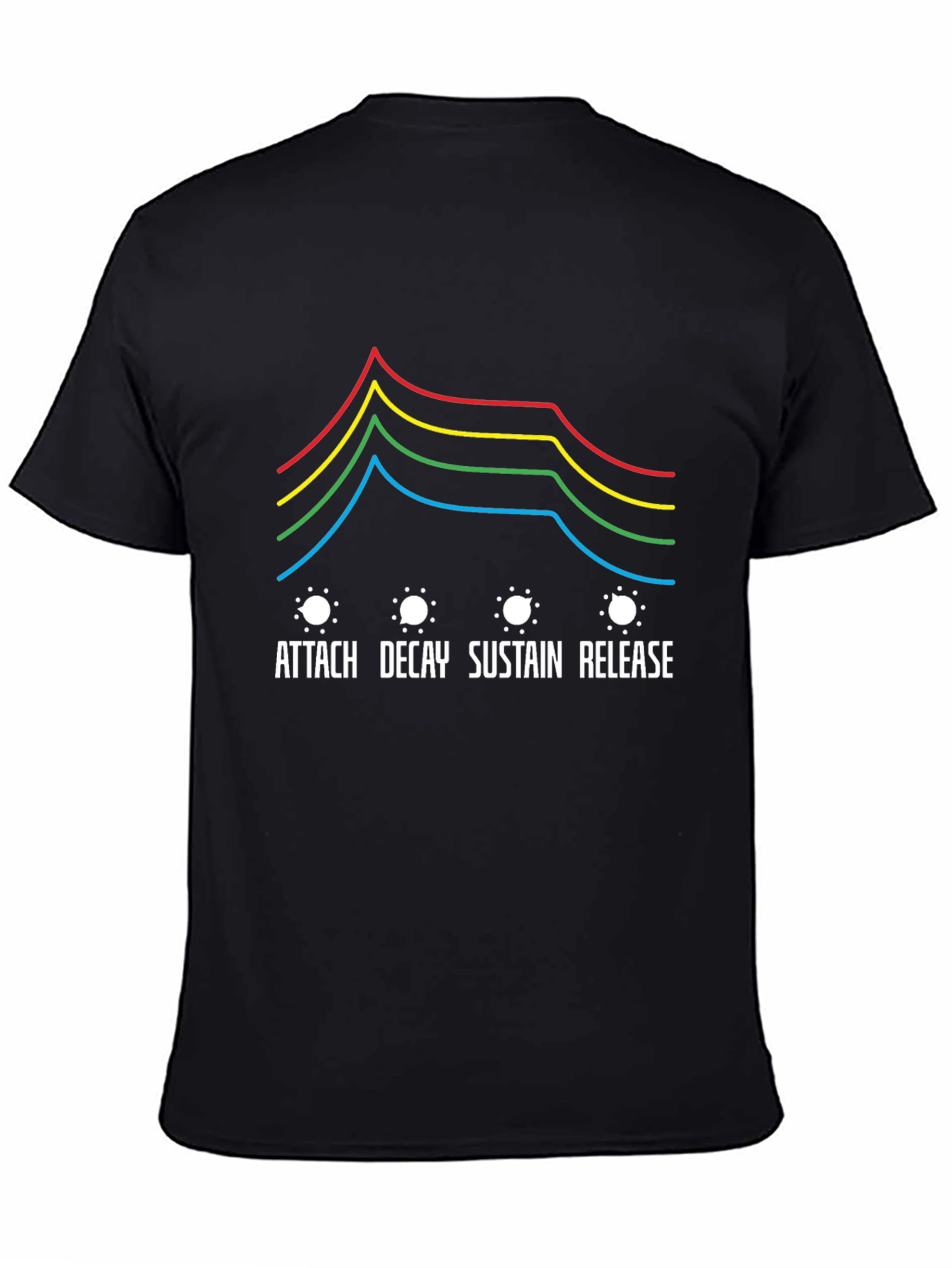 Synth ADSR Envelope Black T-Shirt