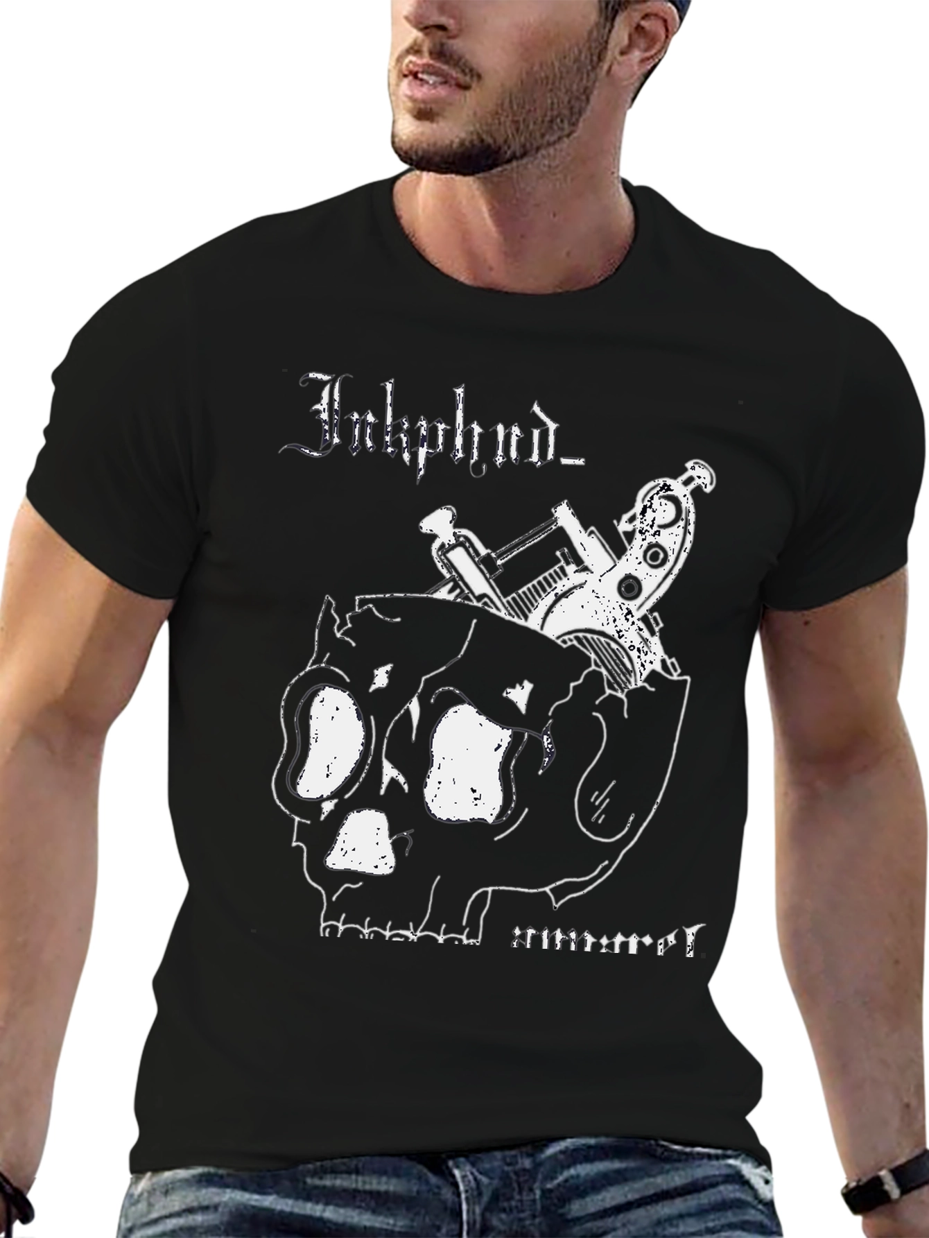Inkphunk T-Shirt with Skull & Tattoo Gun Design