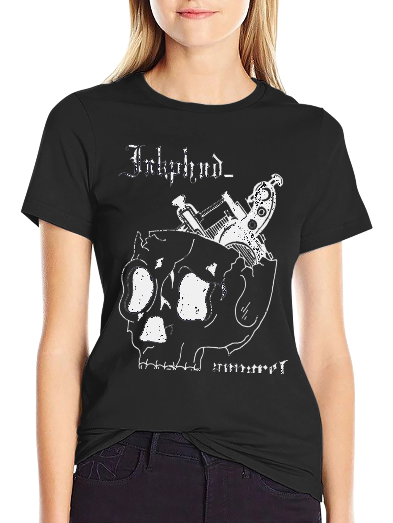 Inkphunk T-Shirt with Skull & Tattoo Gun Design