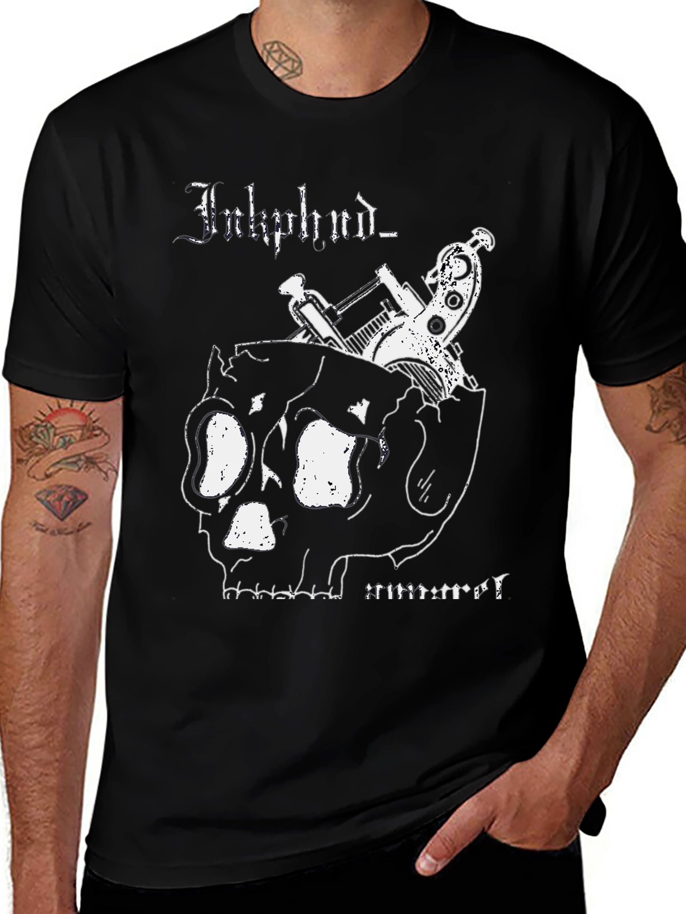Inkphunk T-Shirt with Skull & Tattoo Gun Design
