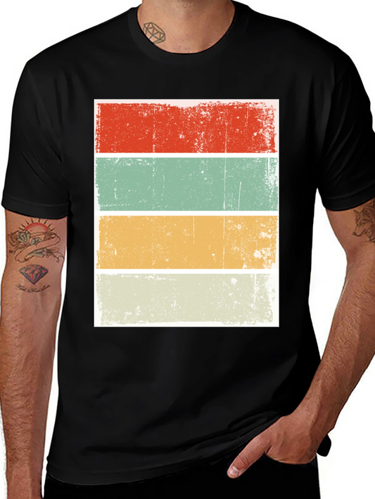 Retro Striped Graphic Tee - Vintage Style Shirt