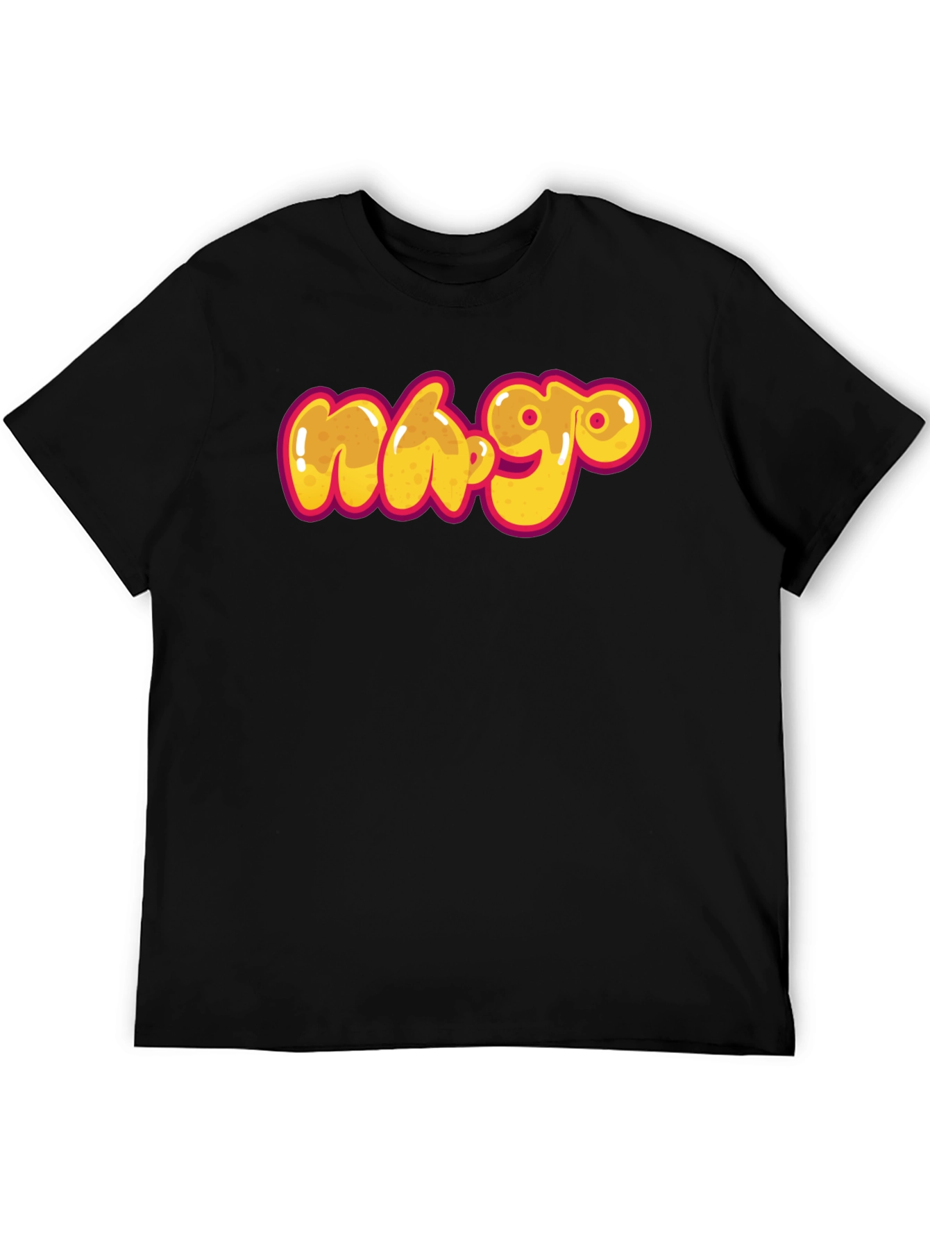 Black Graphic Tee - Cartoon Graffiti Style Print