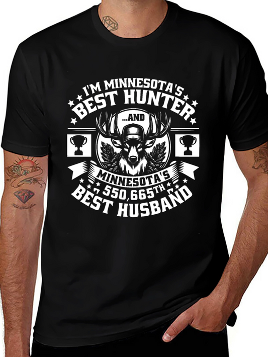 Minnesotas Best Hunter Husband Graphic T-Shirt