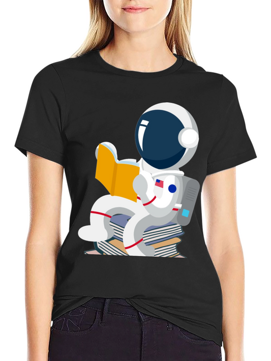 Astronaut Reading Book T-Shirt