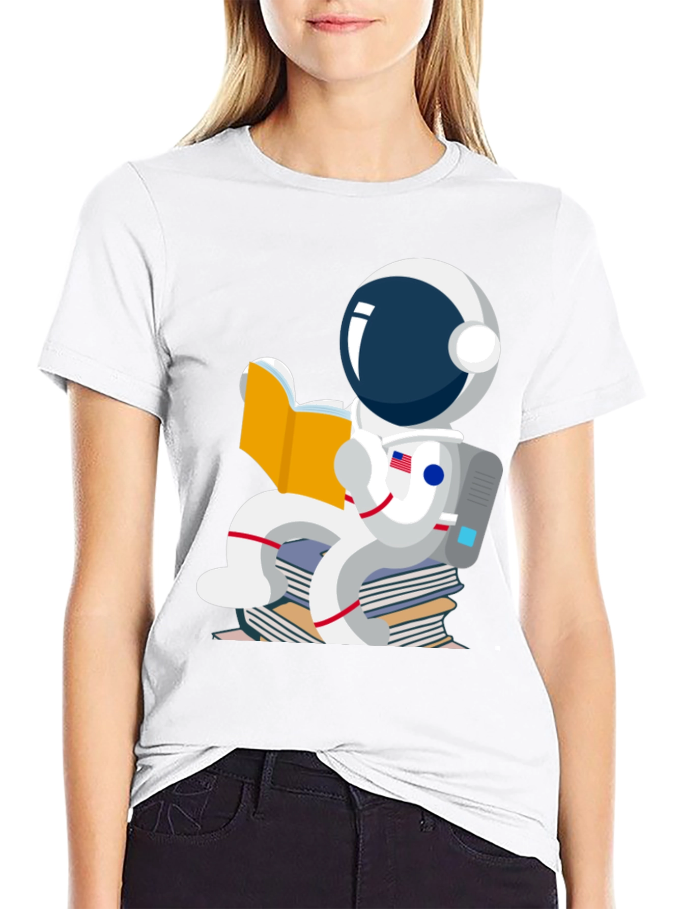 Astronaut Reading Book T-Shirt