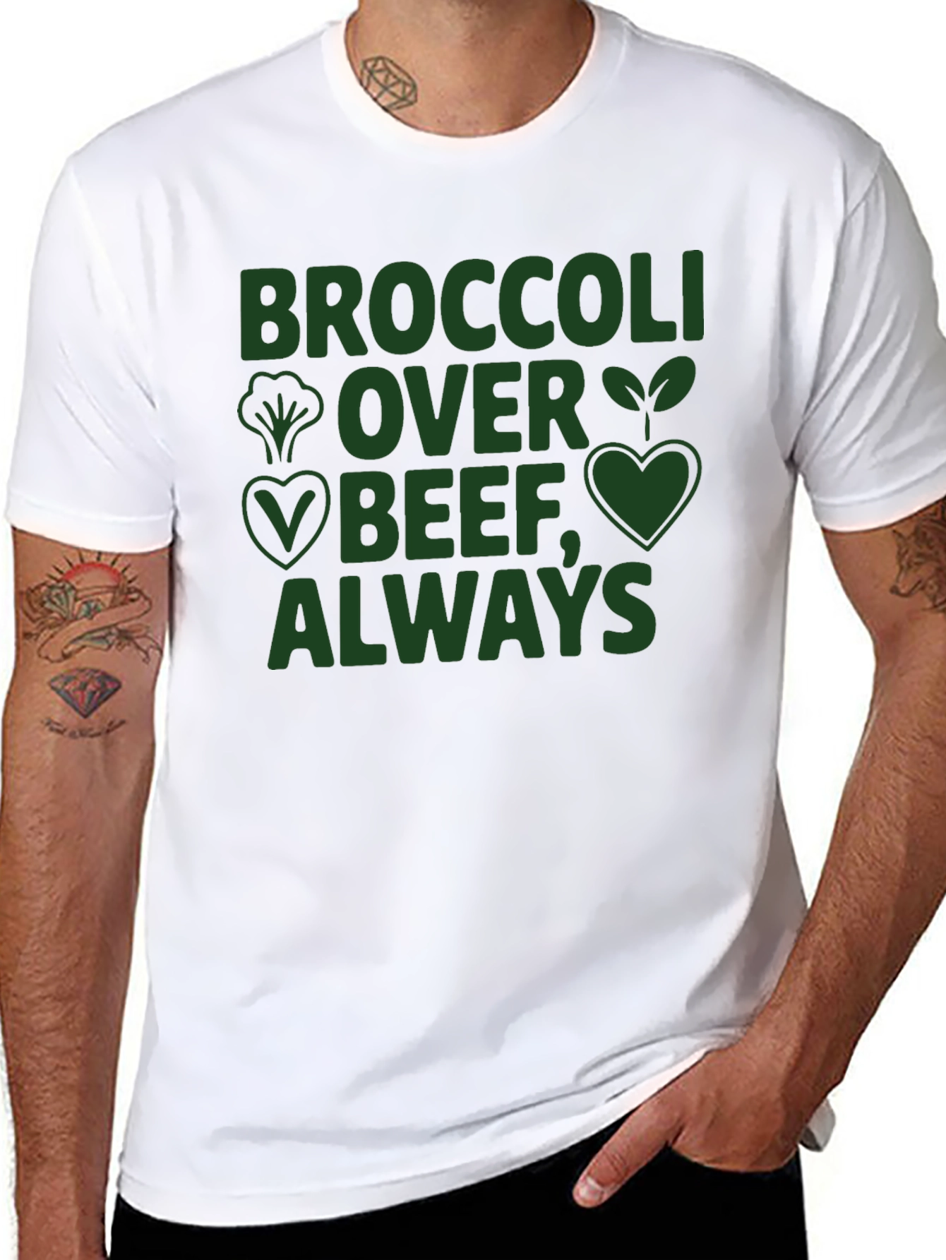 Vegan Broccoli Over Beef Always Graphic Tee