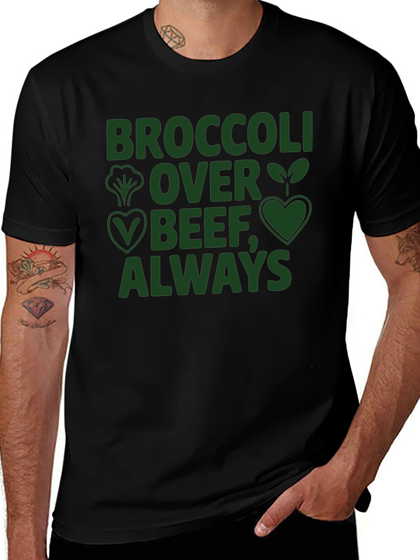 Vegan Broccoli Over Beef Always Graphic Tee