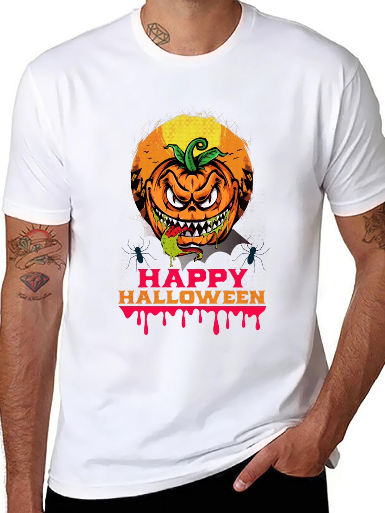 Spooky Halloween Pumpkin Graphic Tee