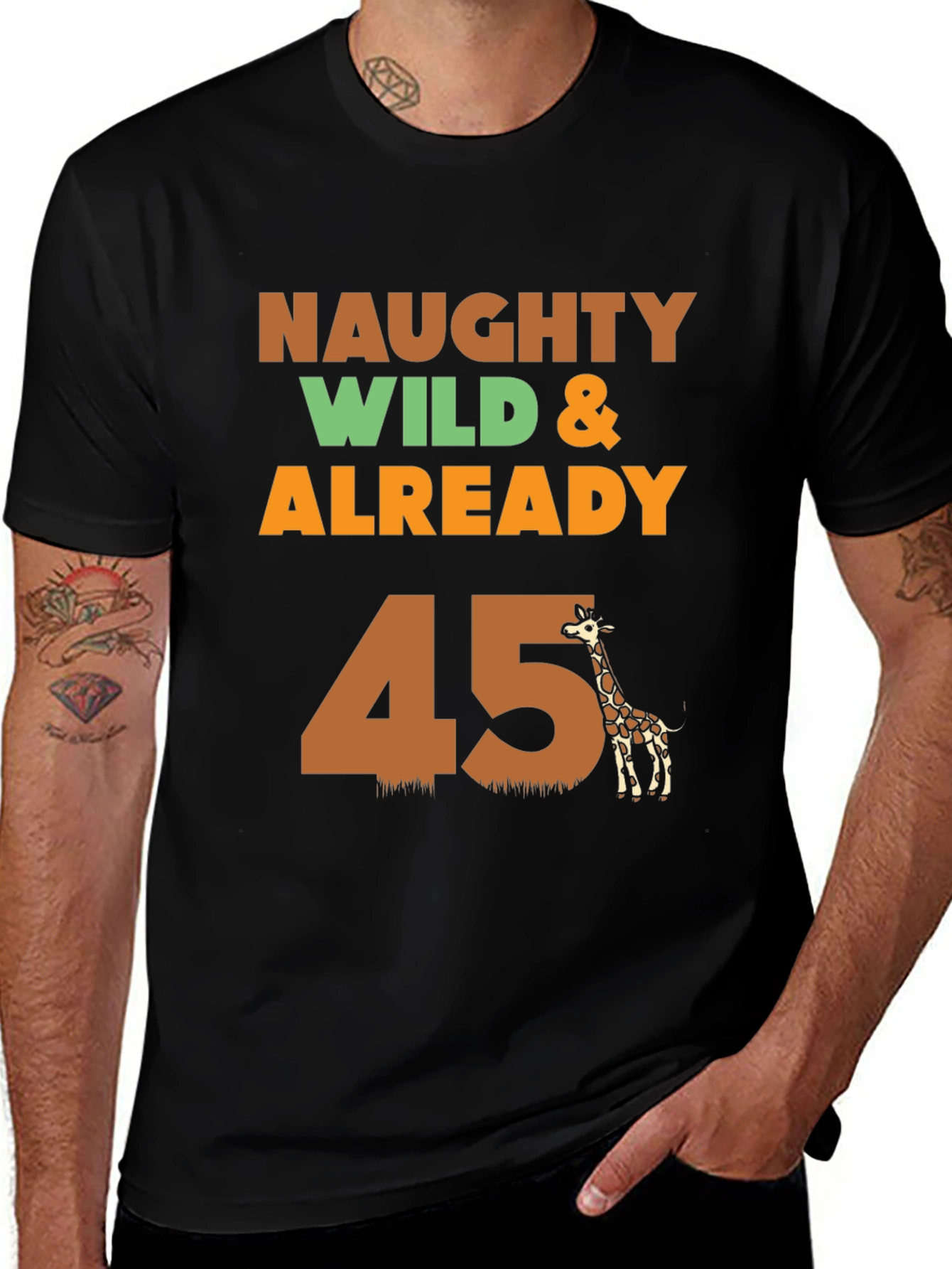 Naughty Wild & Already 45 Giraffe T-Shirt