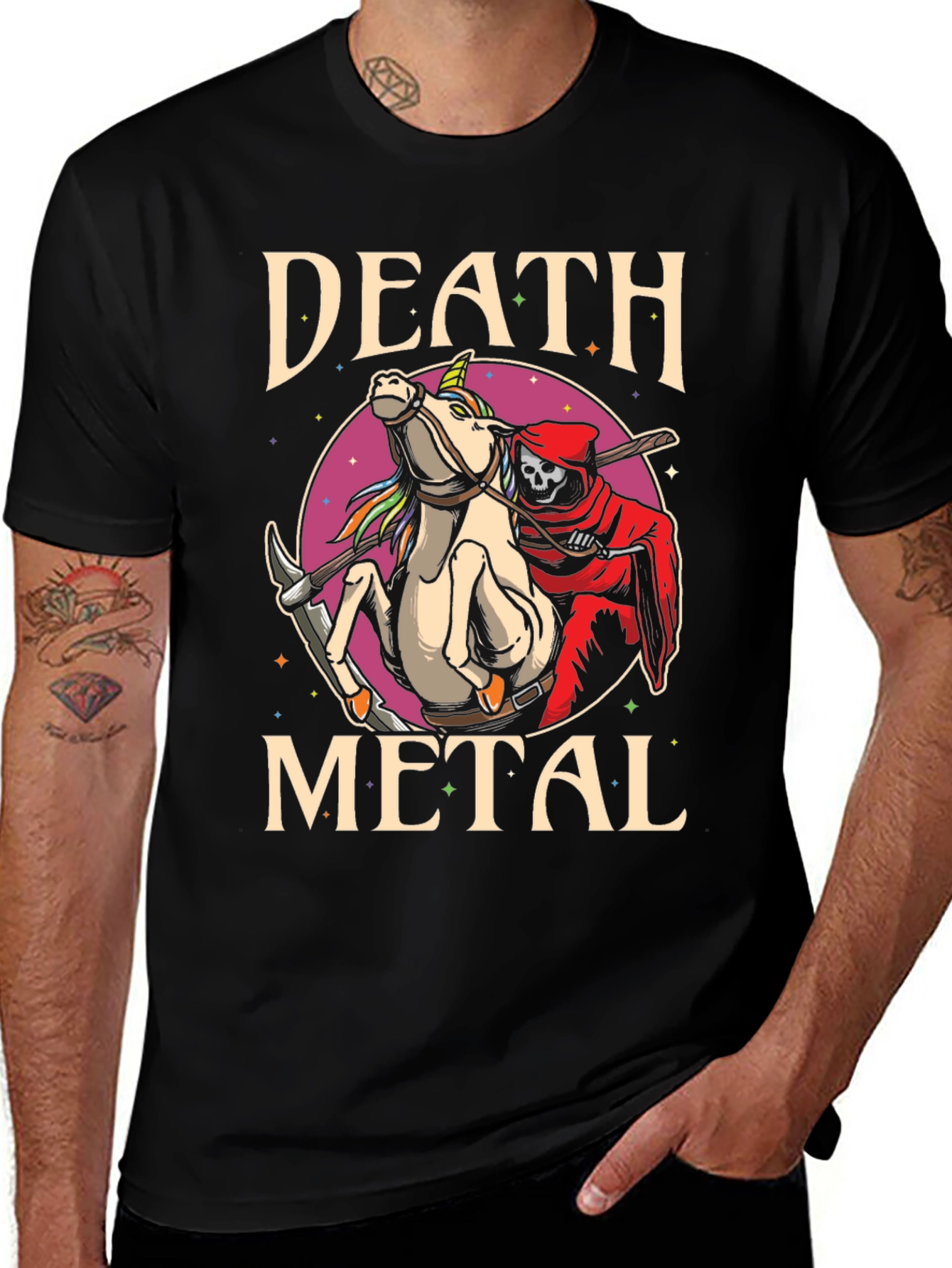 Death Metal Unicorn Graphic Tee