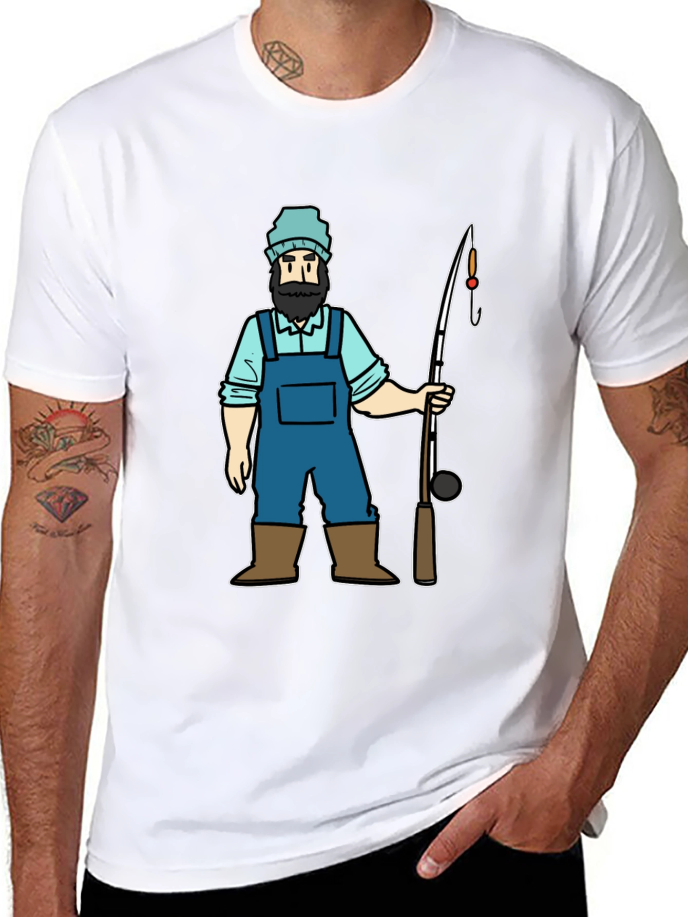 Fishing Cartoon Graphic Tee