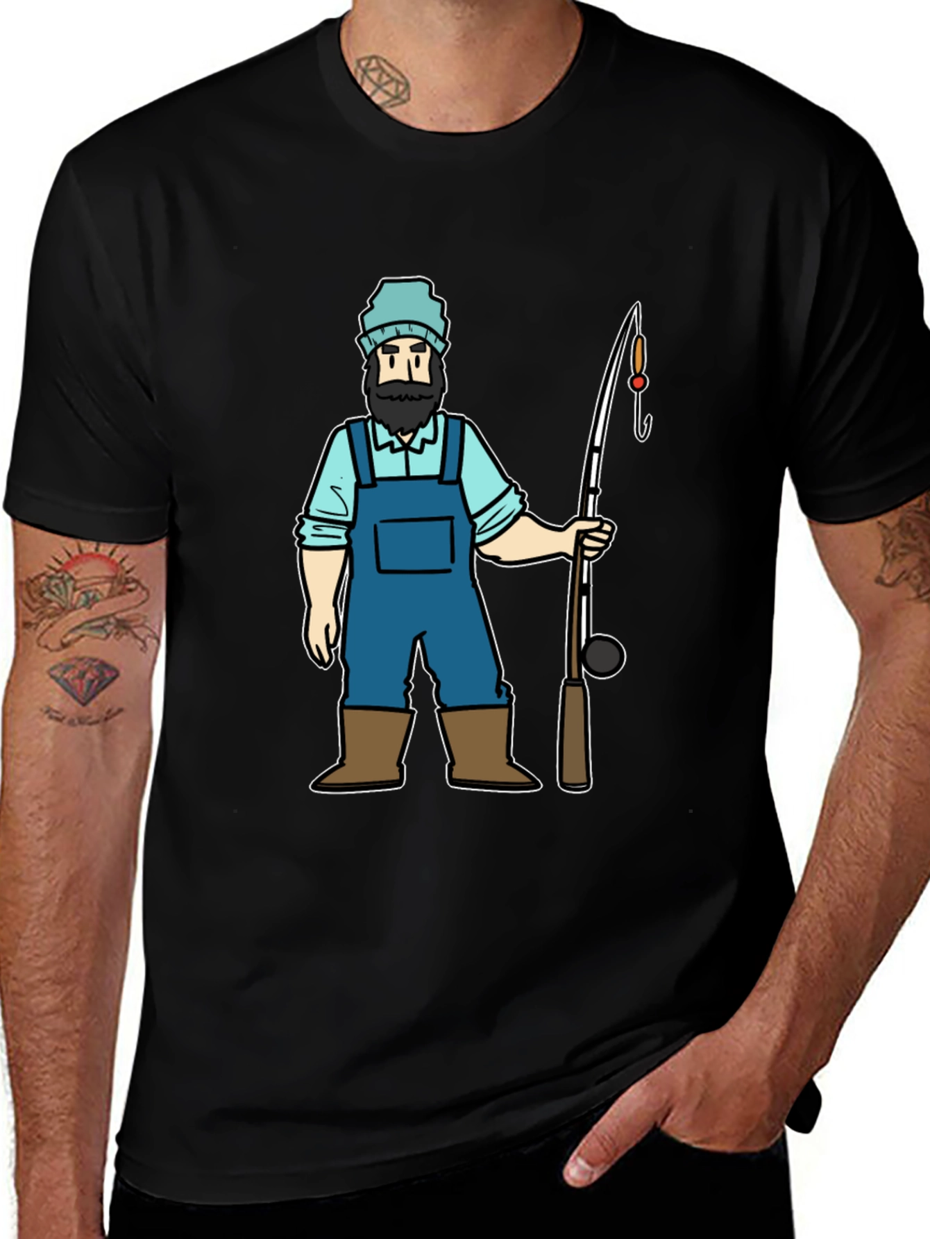 Fishing Cartoon Graphic Tee