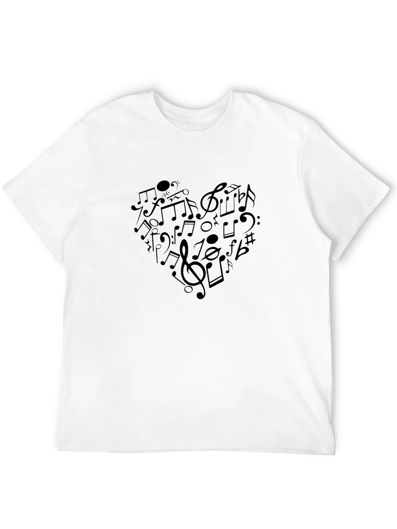 Musical Heartbeat Mens Black Graphic Tee