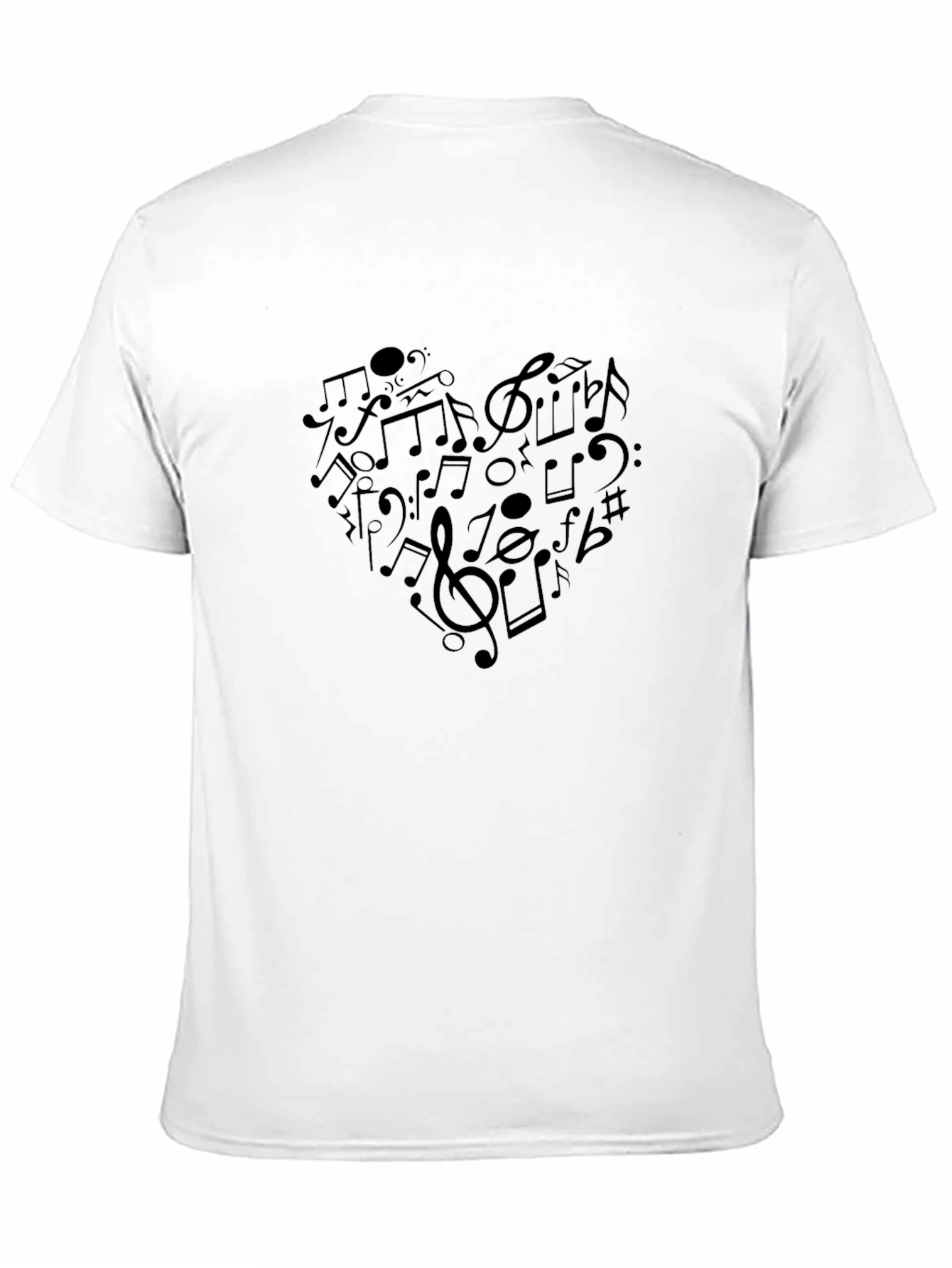 Musical Heartbeat Mens Black Graphic Tee
