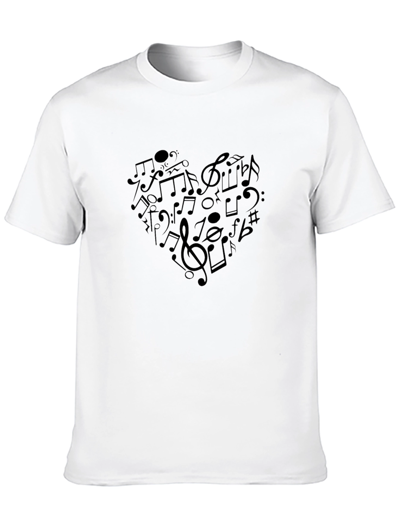 Musical Heartbeat Mens Black Graphic Tee