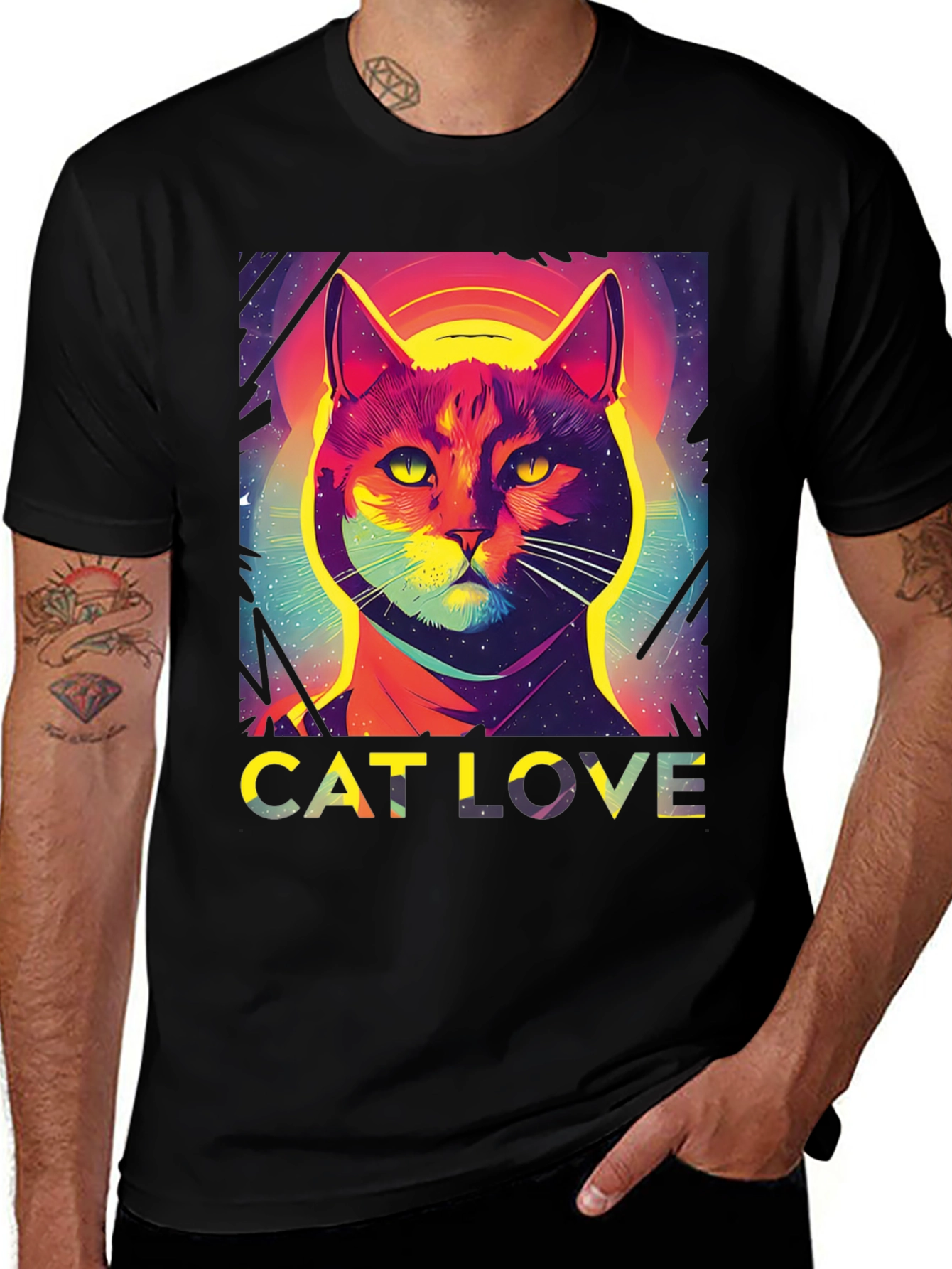 Cat Love Graphic Tee - Stylish Unisex T-Shirt