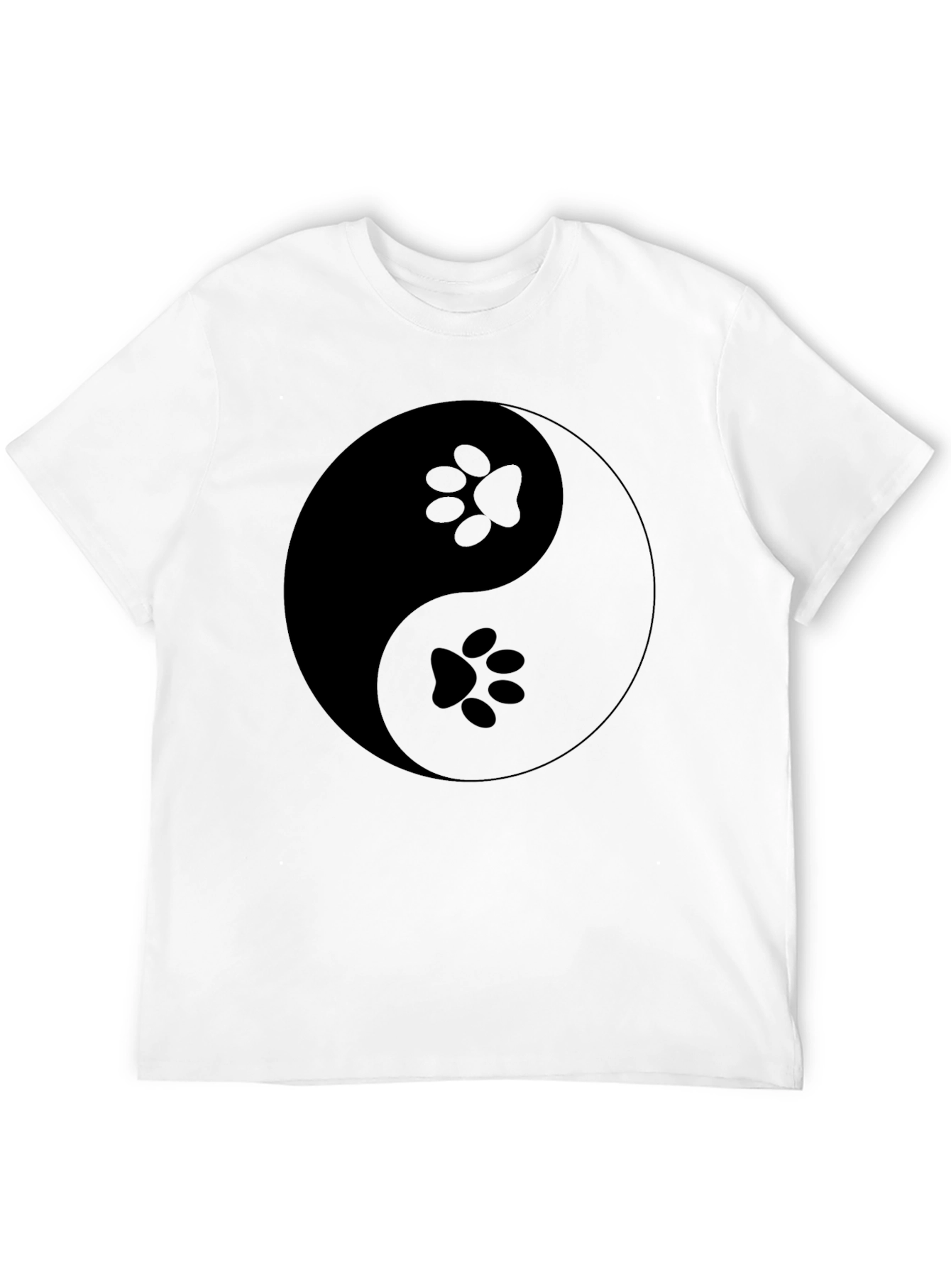 Yin Yang Paw Print T-Shirt - Balance & Harmony