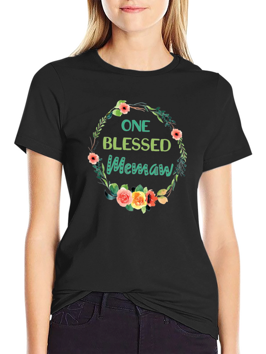 One Blessed Memaw T-Shirt Floral Design