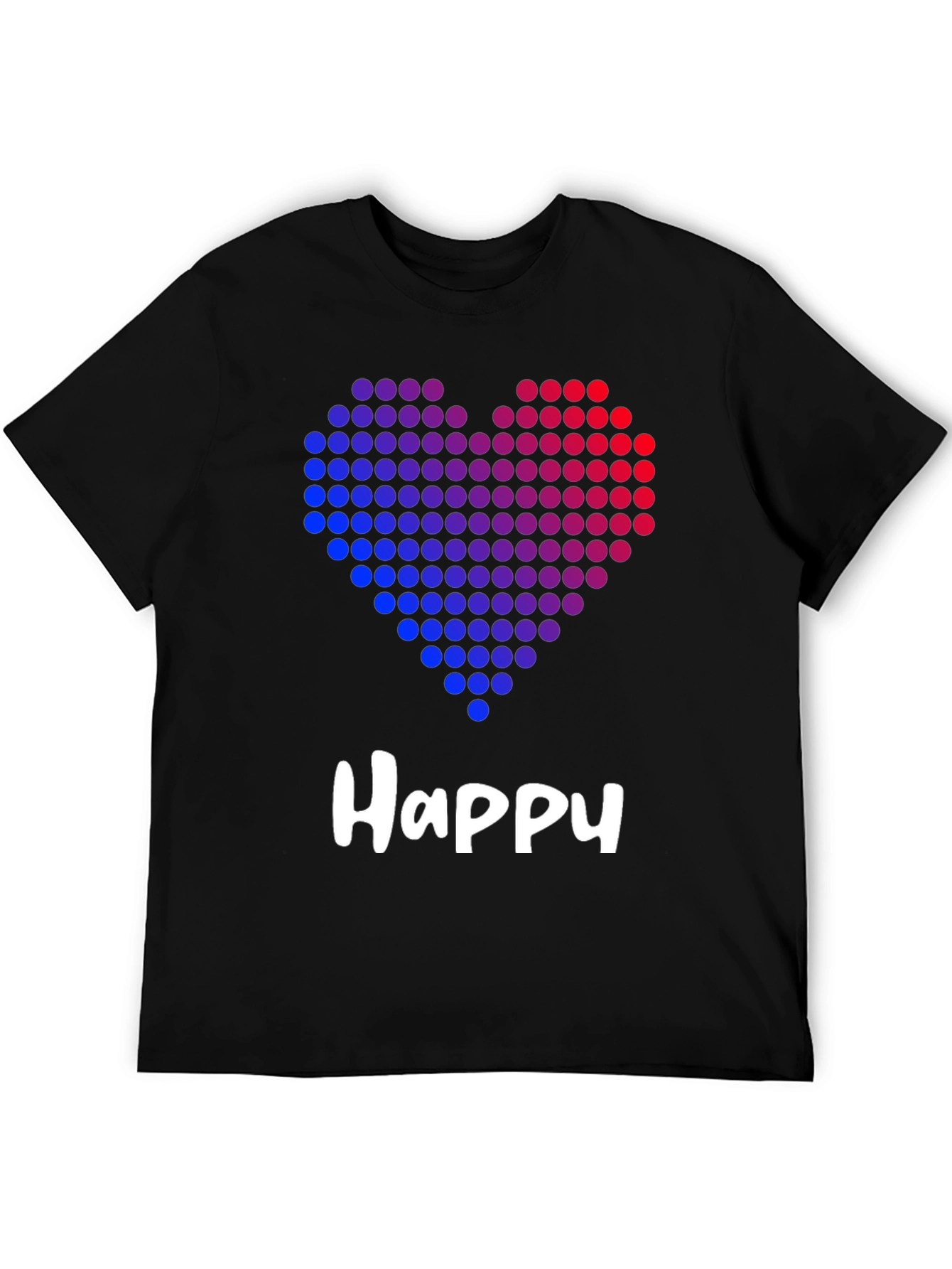 Happy Heart Graphic Black T-Shirt