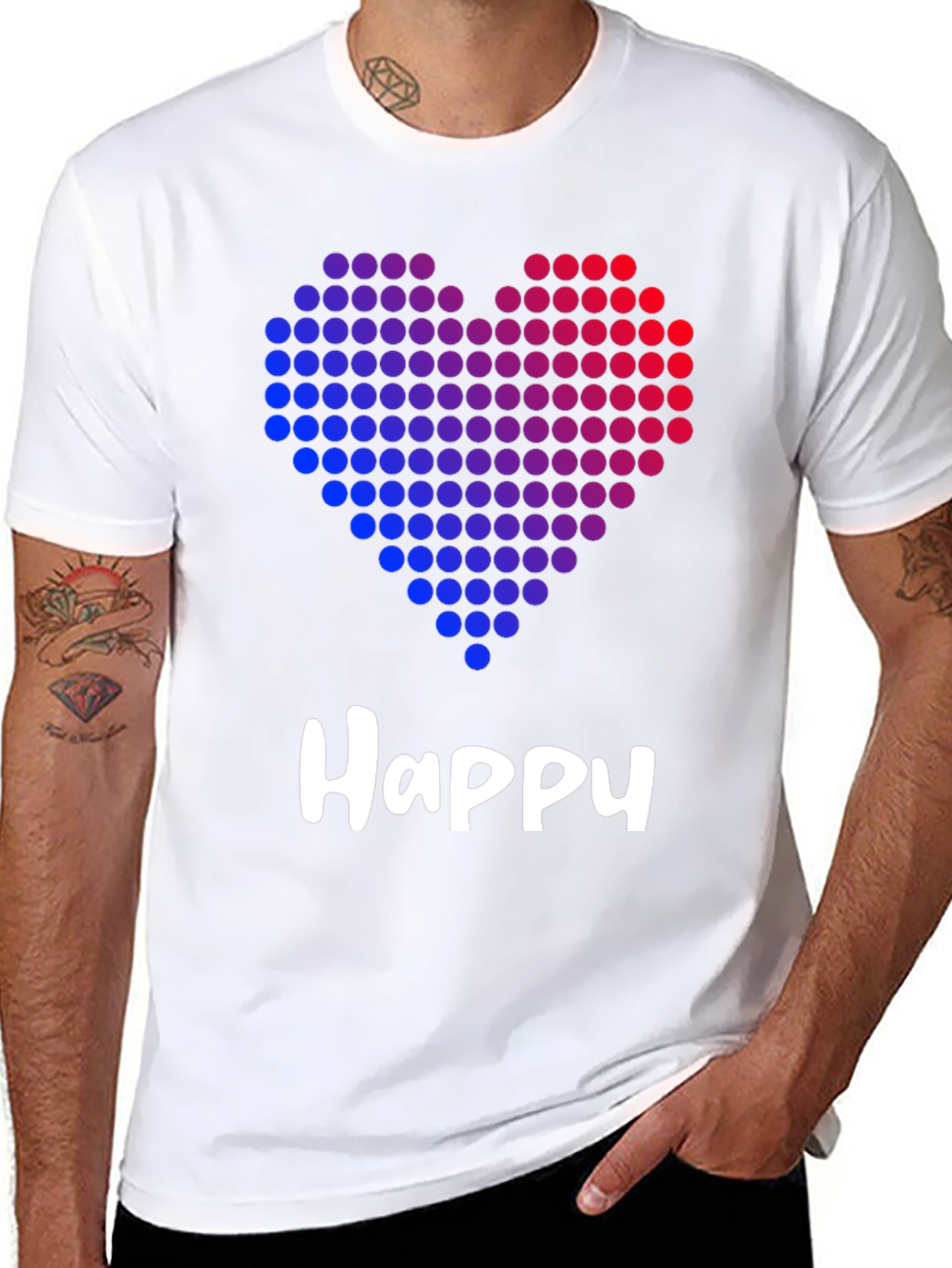 Happy Heart Graphic Black T-Shirt