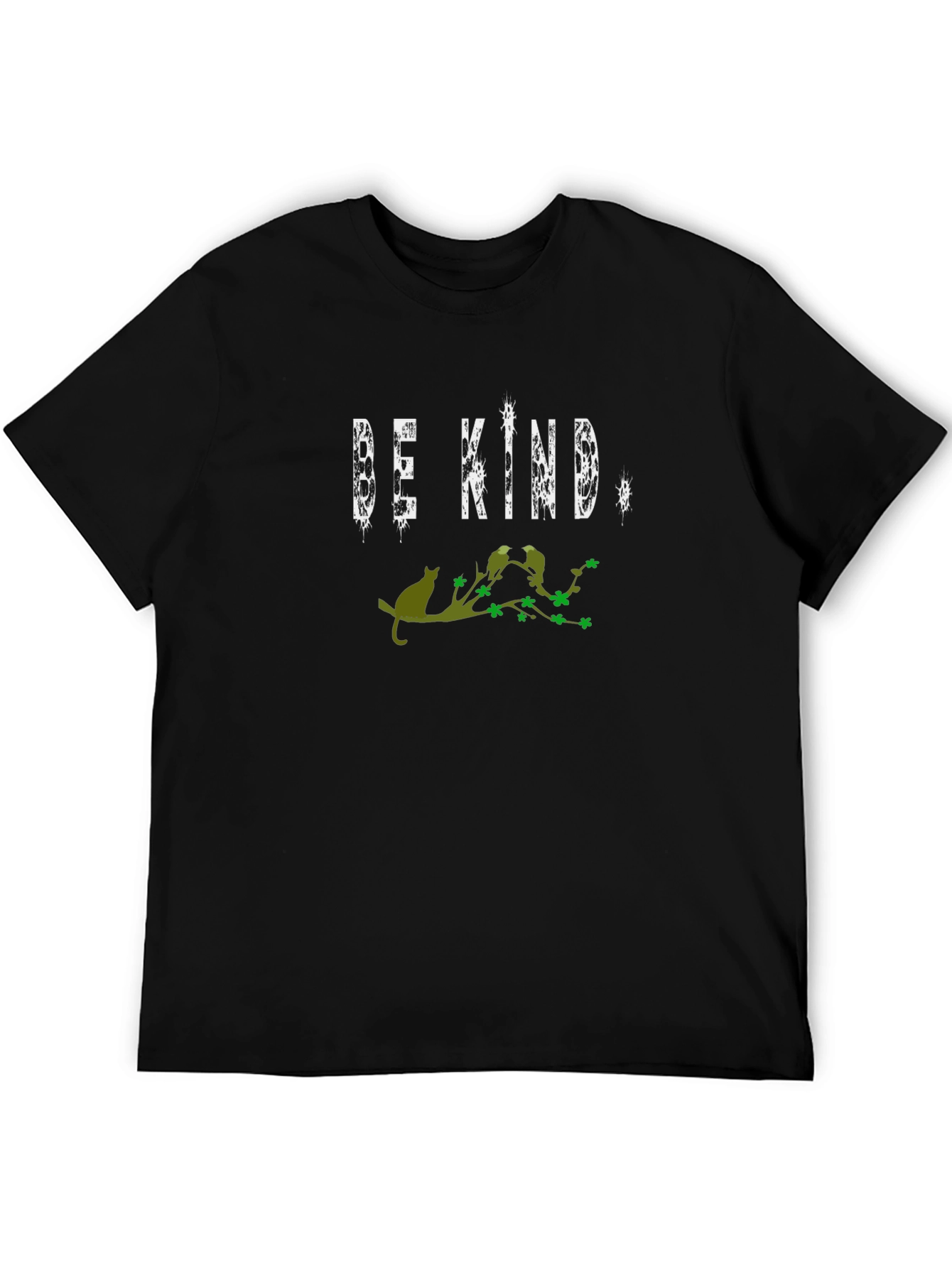 Be Kind Graphic Tee - Cat & Bird Design