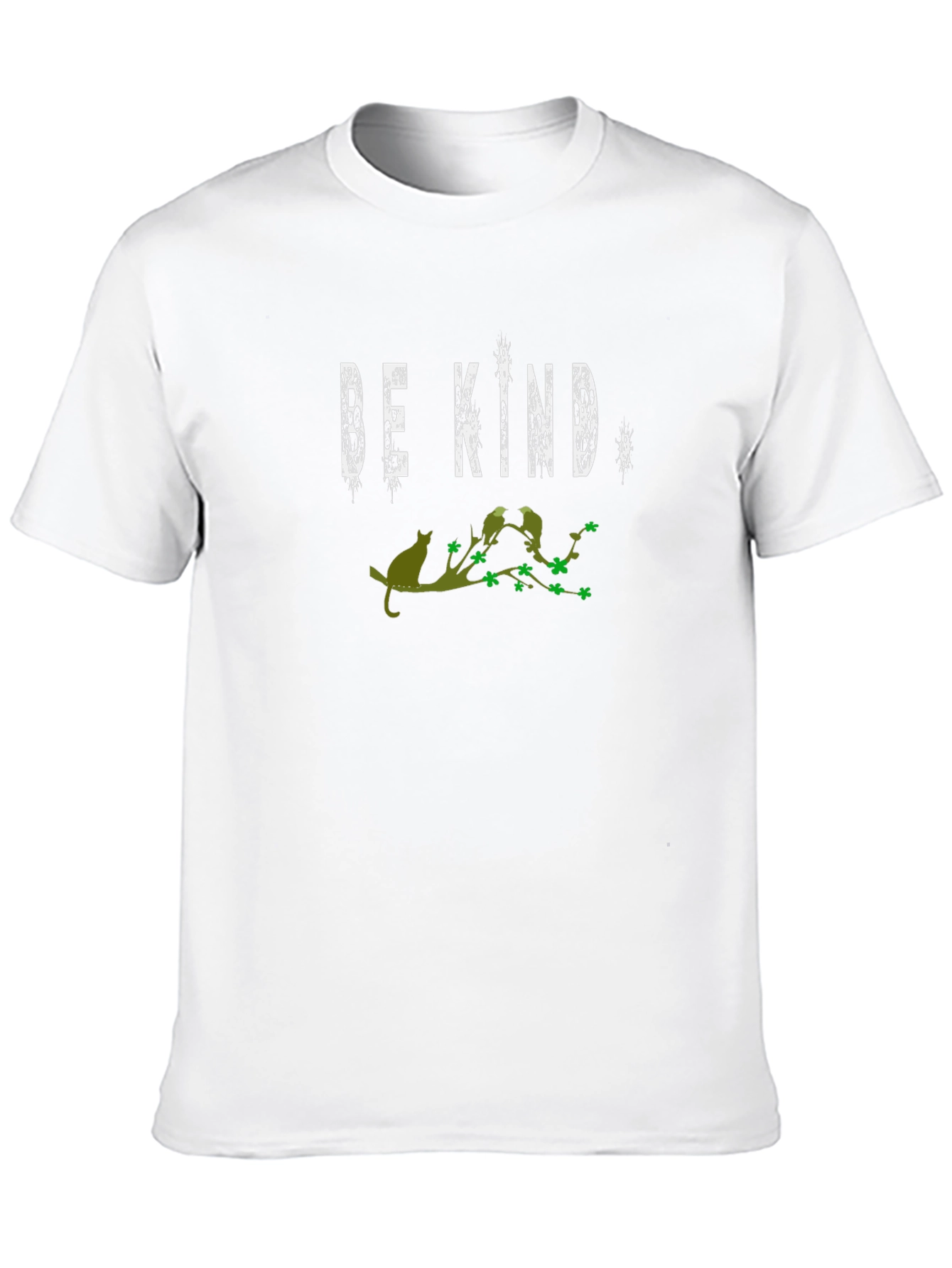 Be Kind Graphic Tee - Cat & Bird Design