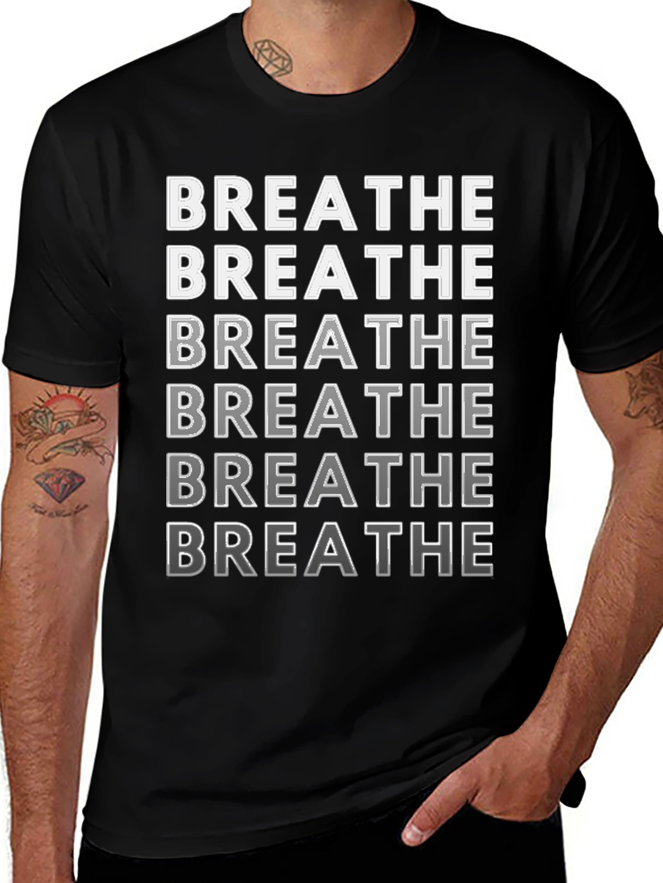 Breathe Graphic Tee - Relaxed Fit Cotton T-Shirt