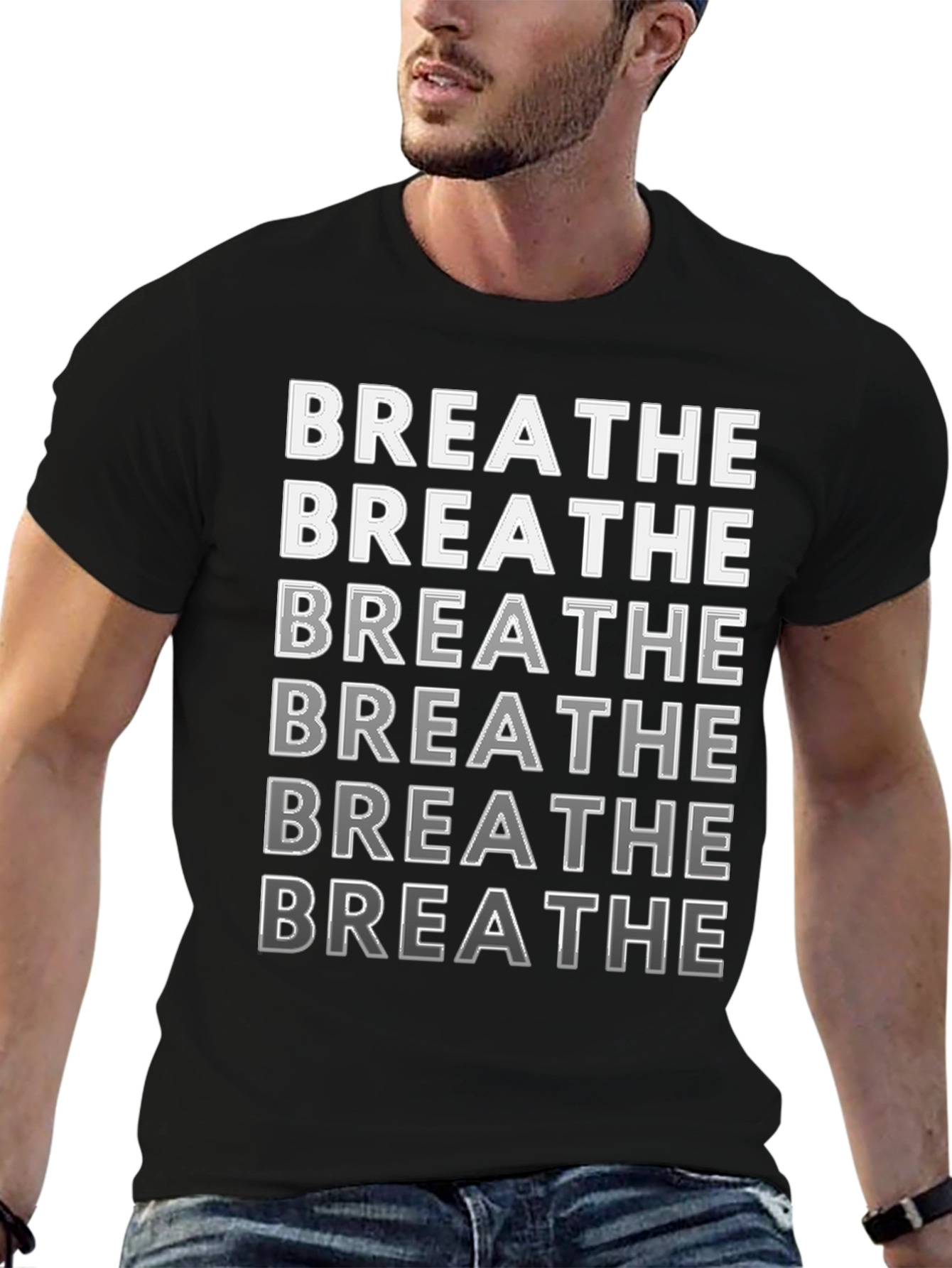 Breathe Graphic Tee - Relaxed Fit Cotton T-Shirt