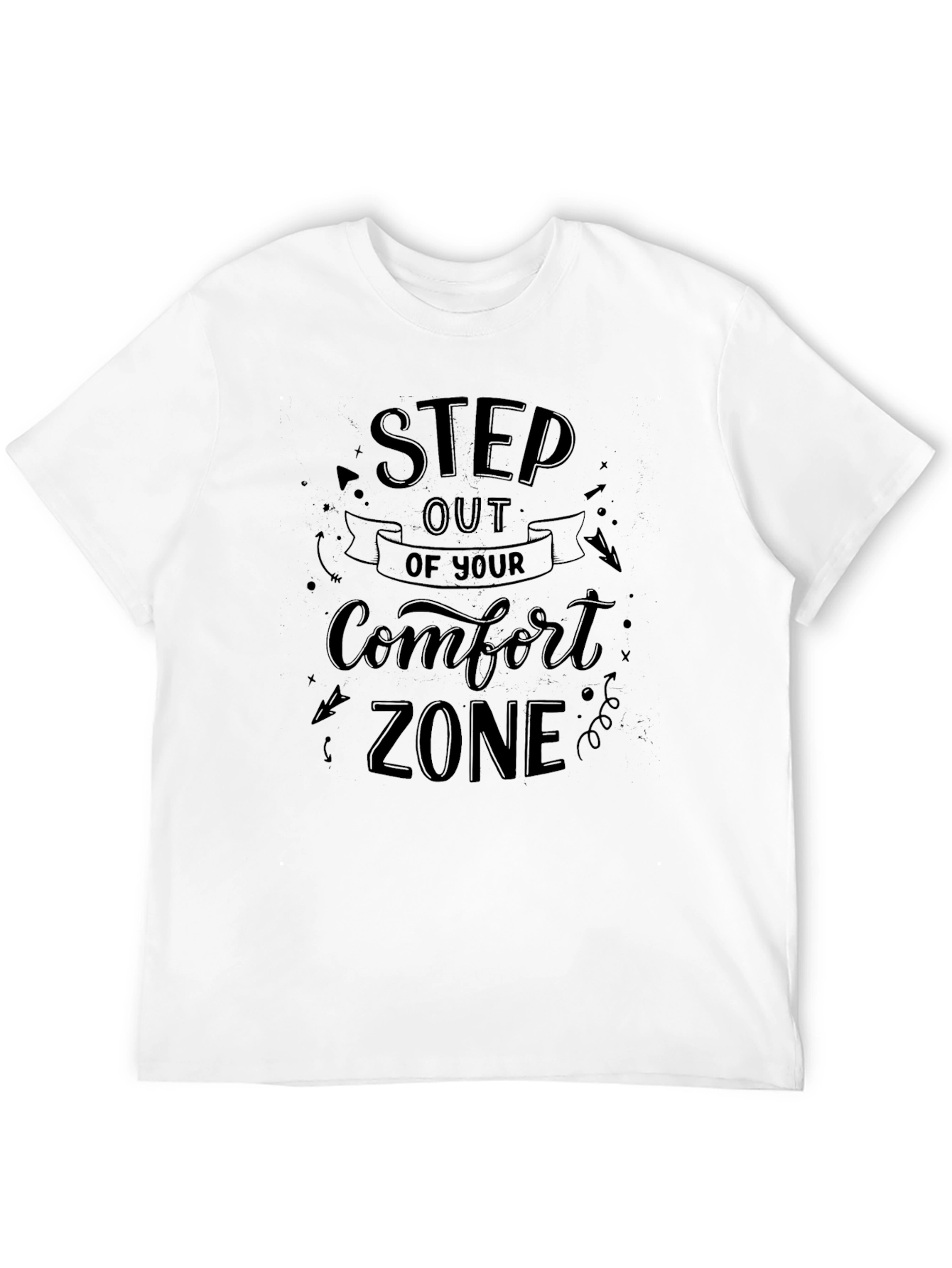 Step Out Comfort Zone Graphic Tee - Black