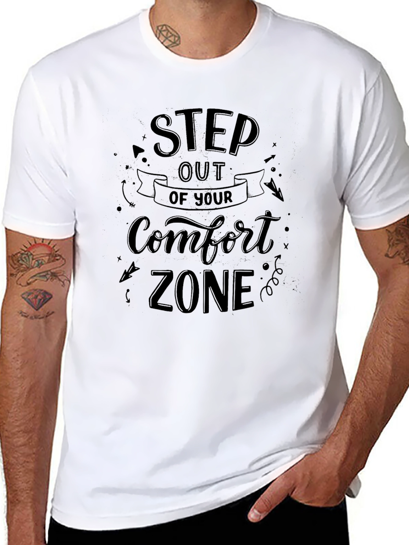 Step Out Comfort Zone Graphic Tee - Black