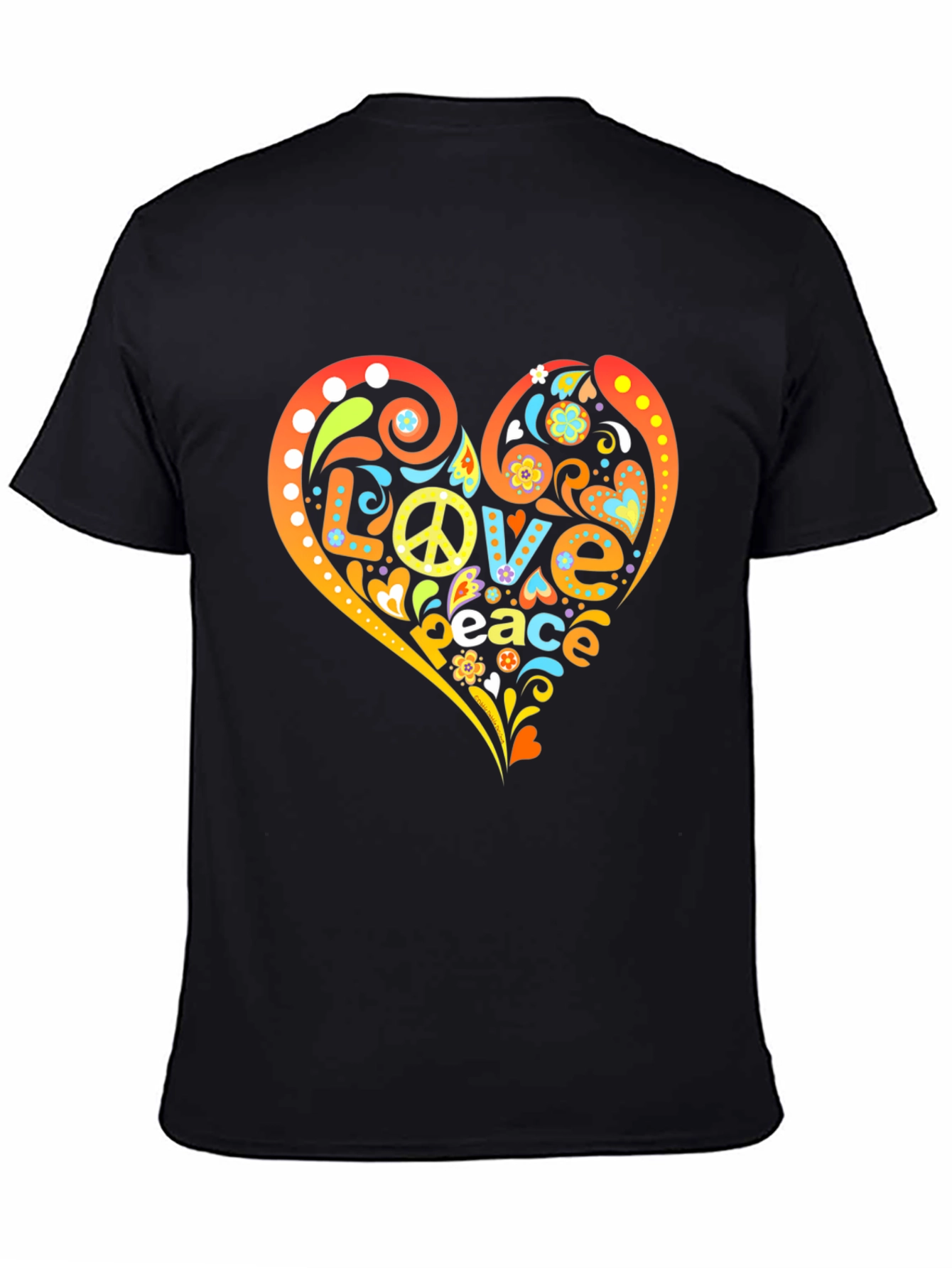 Love Peace T-Shirt - Retro Heart Design