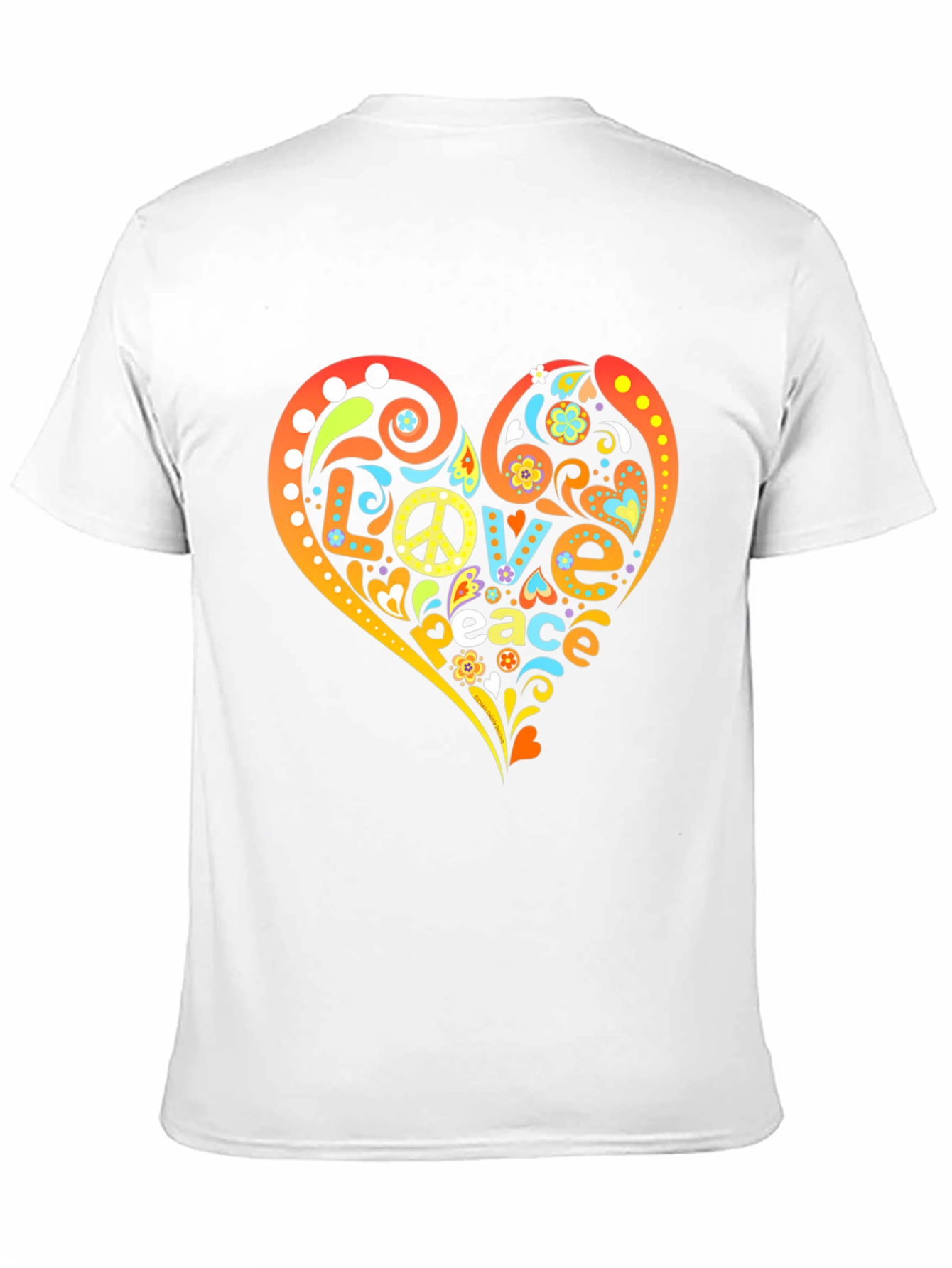 Love Peace T-Shirt - Retro Heart Design