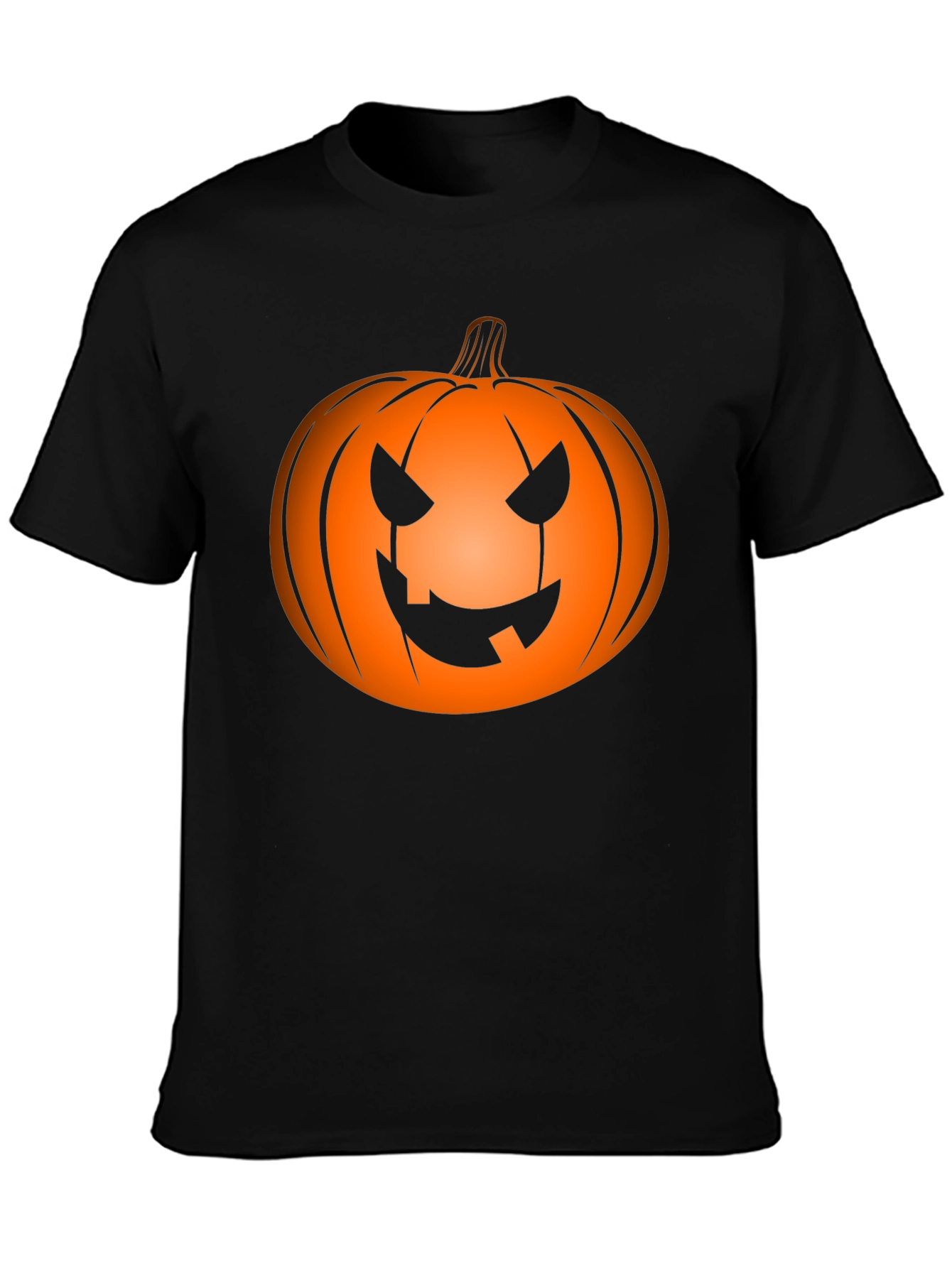 Halloween Pumpkin Graphic Tee - Black Holiday T-Shirt